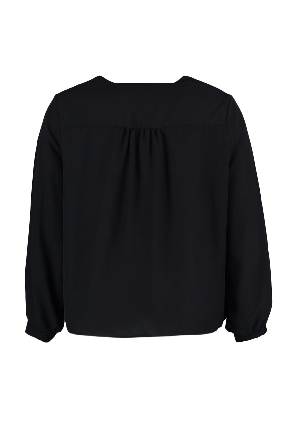 Trendyol Curve-Schwarze Chiffon-Webbluse TBBAW23AF00078 8