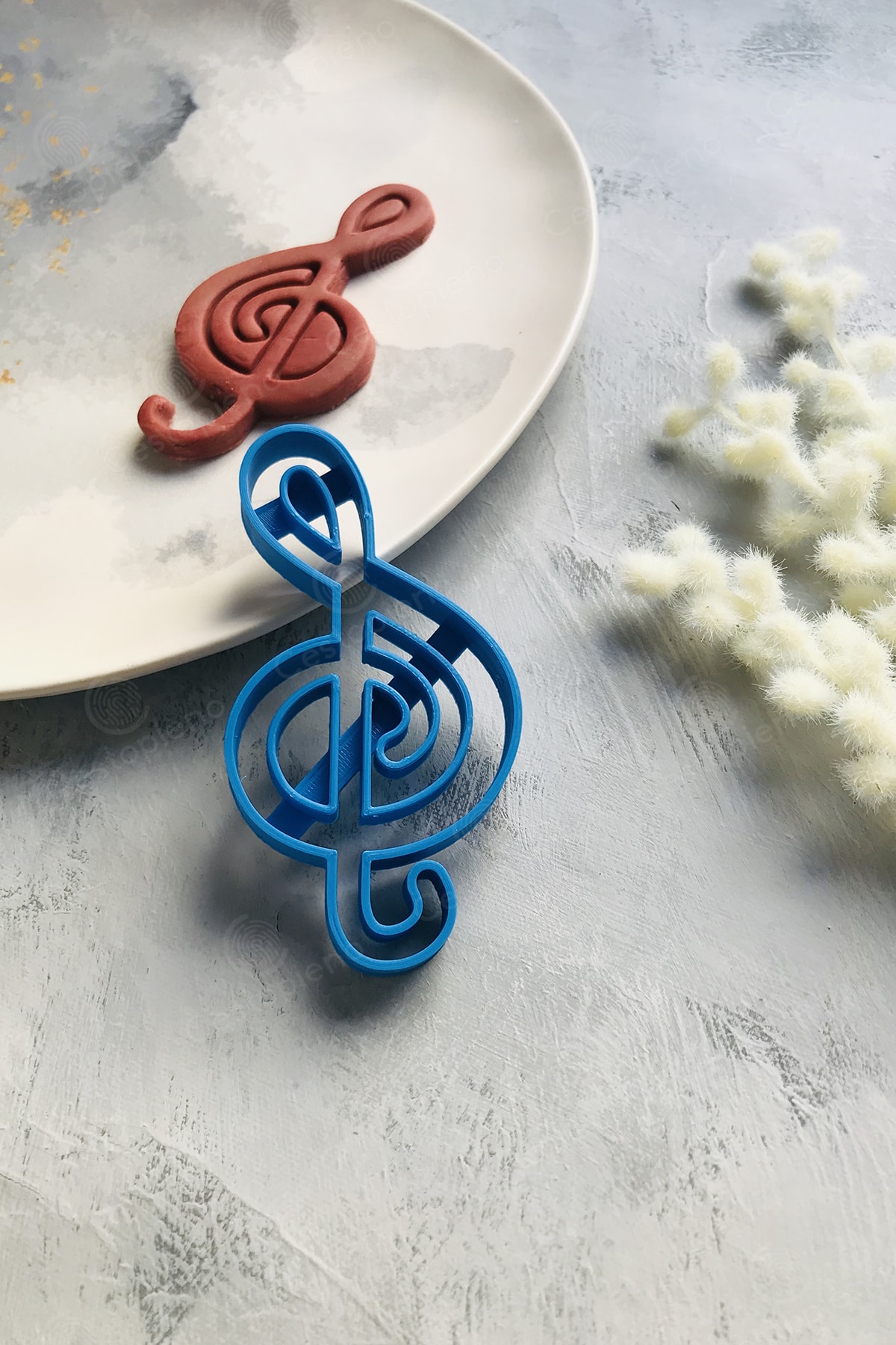 Left Key Dough Shaper / Cookie / Ceramic / Game / Polymer Clay