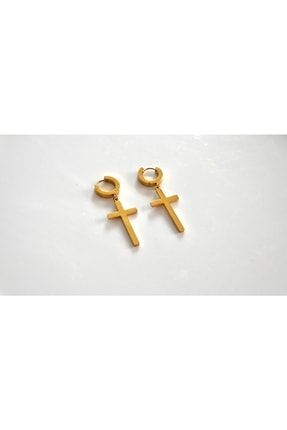 Cross Earring - Kararmaz Çelik Küpe CRS-4157