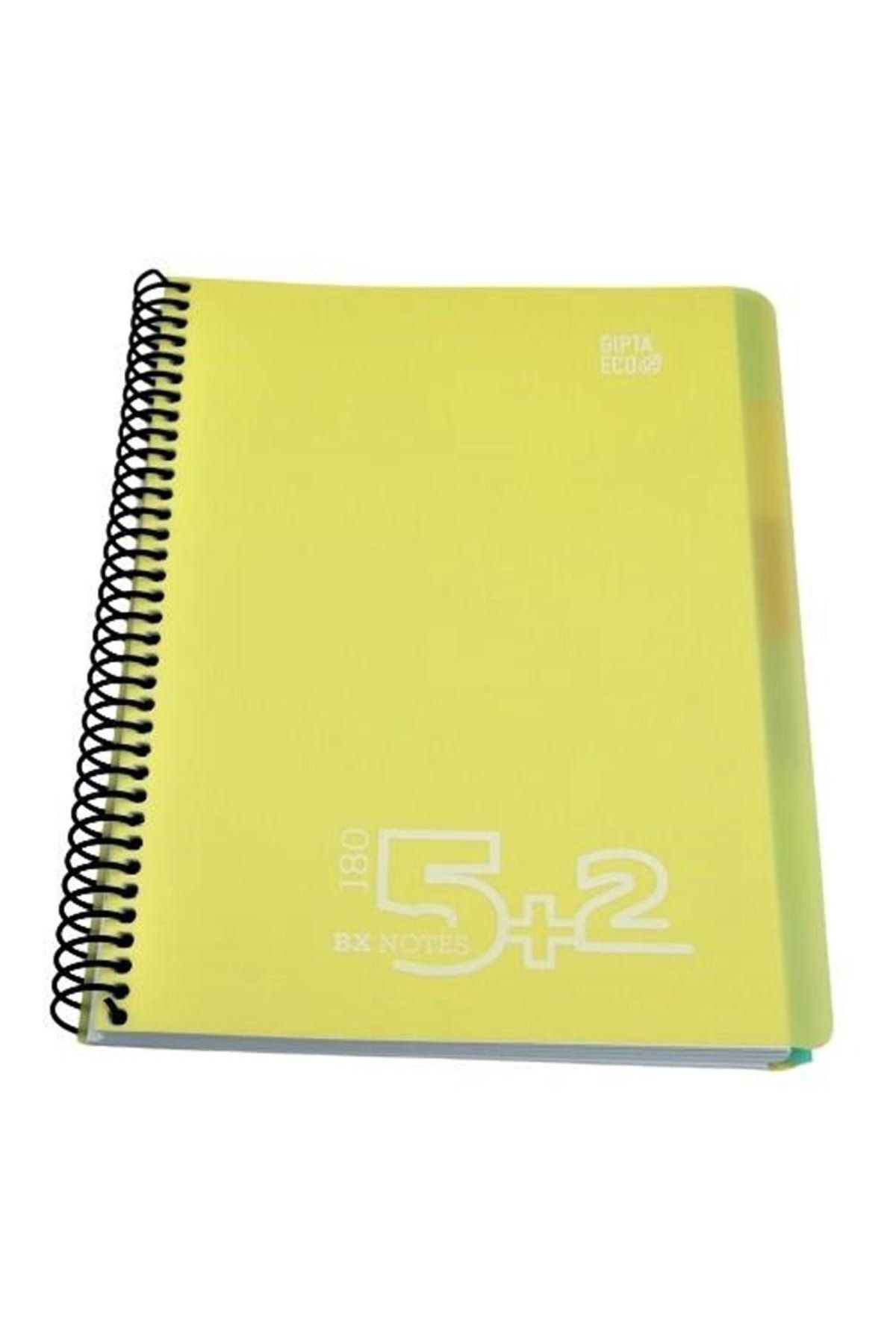 Gıpta-Bx Notes Spiral Plastic Cover Notebook A4 180 Sheets 5+2 Separators Checked+lined Pack of 6 2