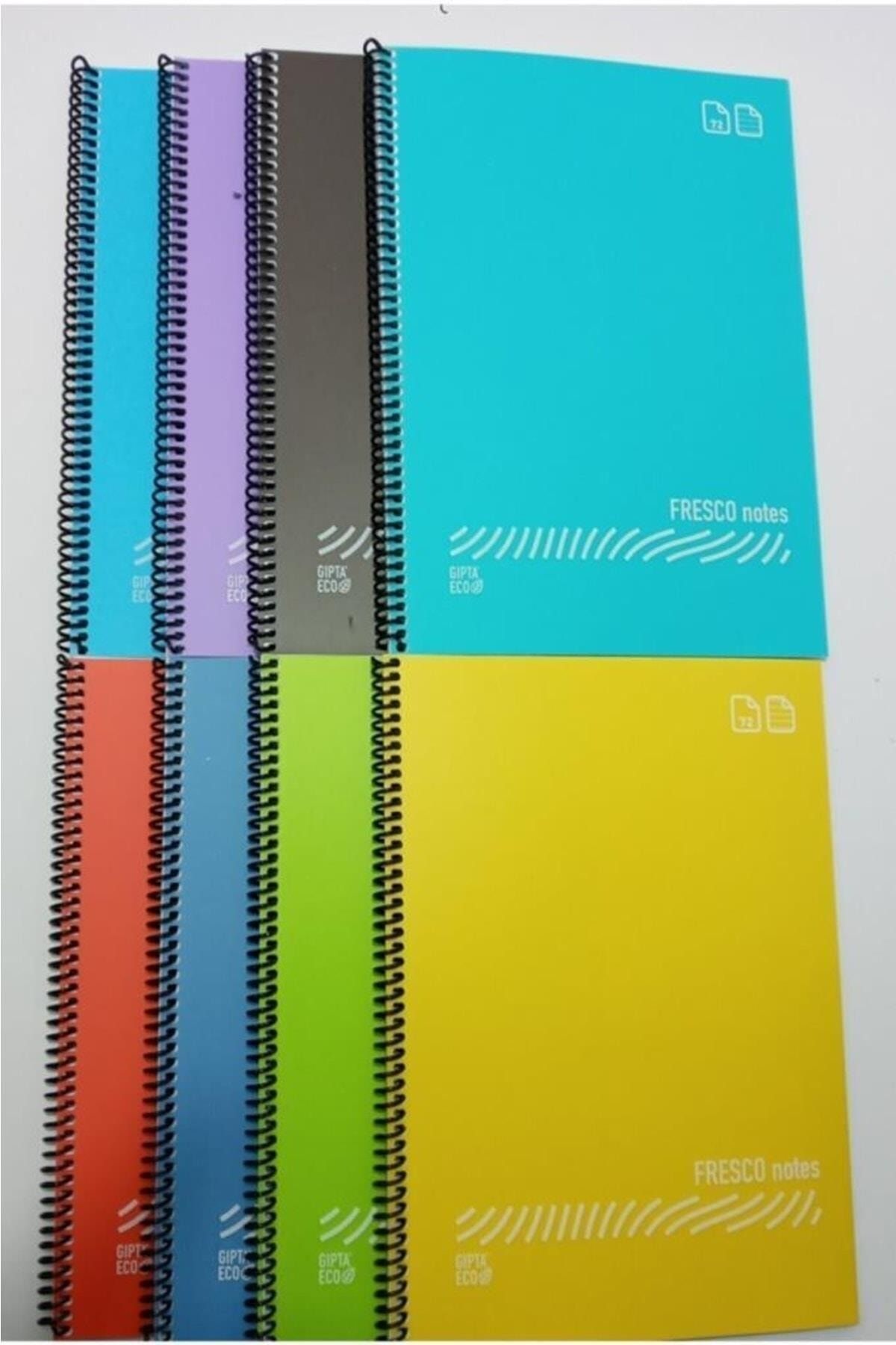 Gıpta-Fresco Spiral Plain Plastic Notebook A5 96 Sheets Ruled Small 12 Pack Small Size 1