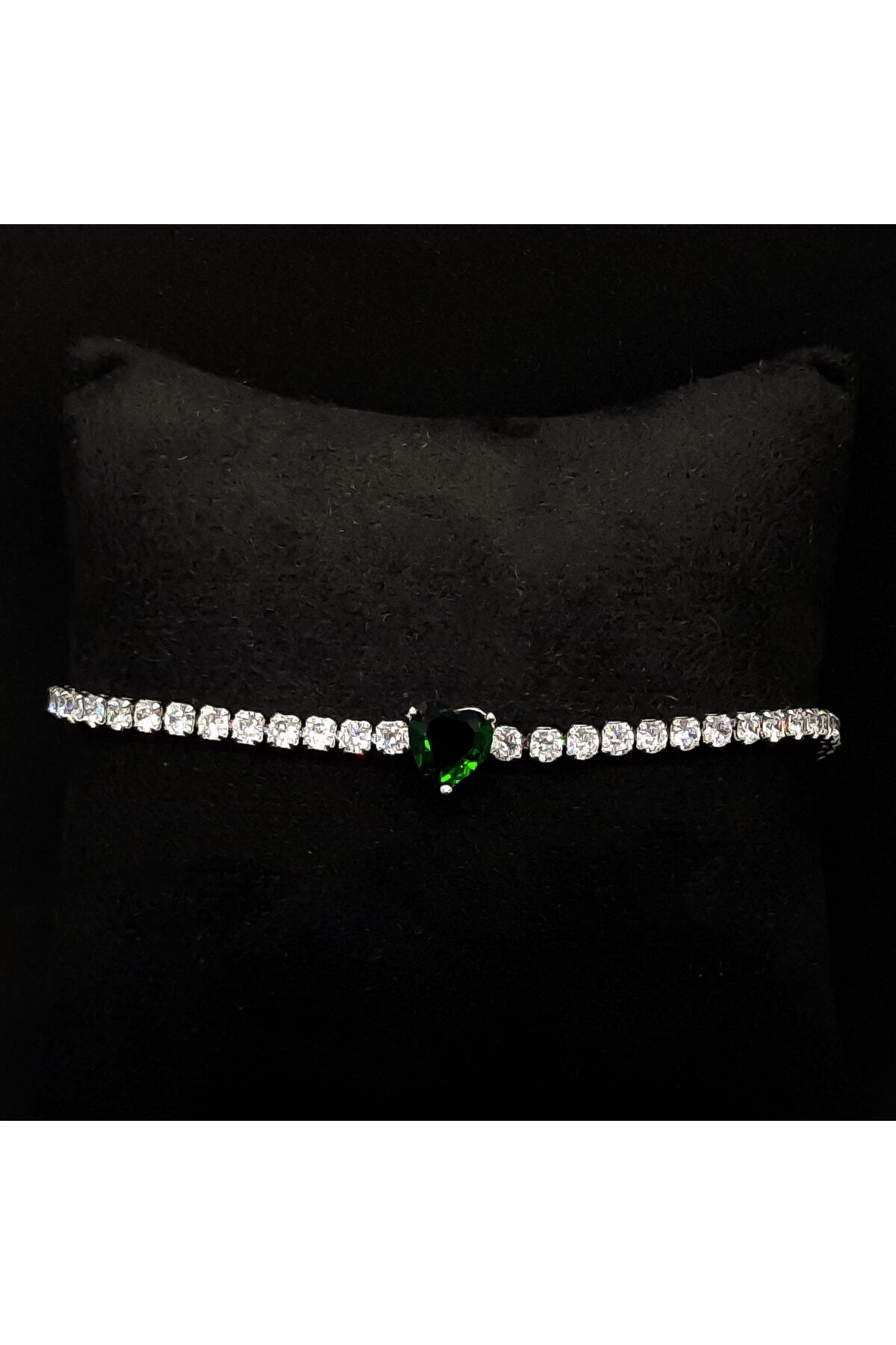 HERA AKSESUAR Rüya Serisi Su Yolu Yeşil Taşlı Halhal