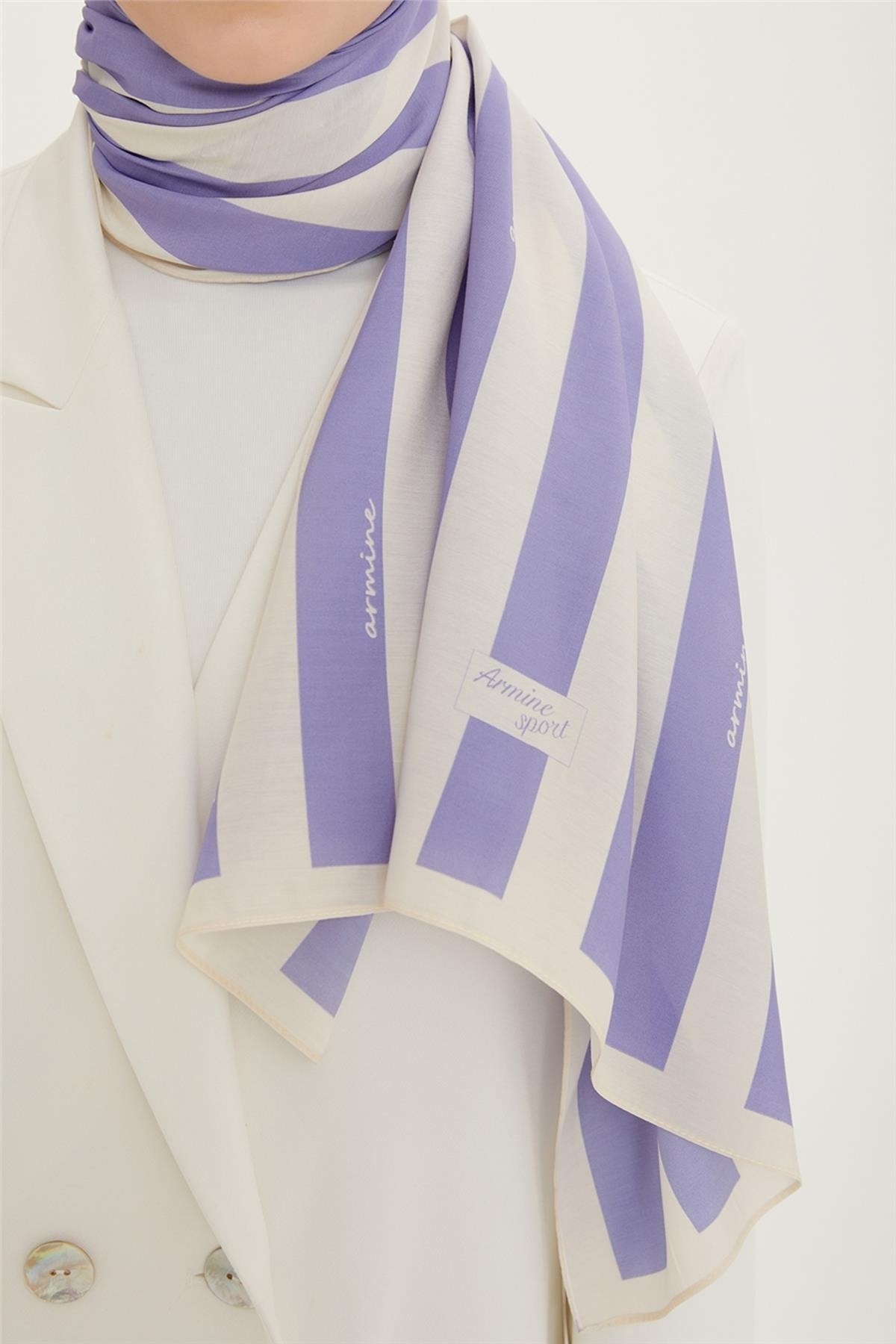 شال زنانه بنفش آرمینه | ASYARMMODALŞAL4A اورجینال - تصویر 3