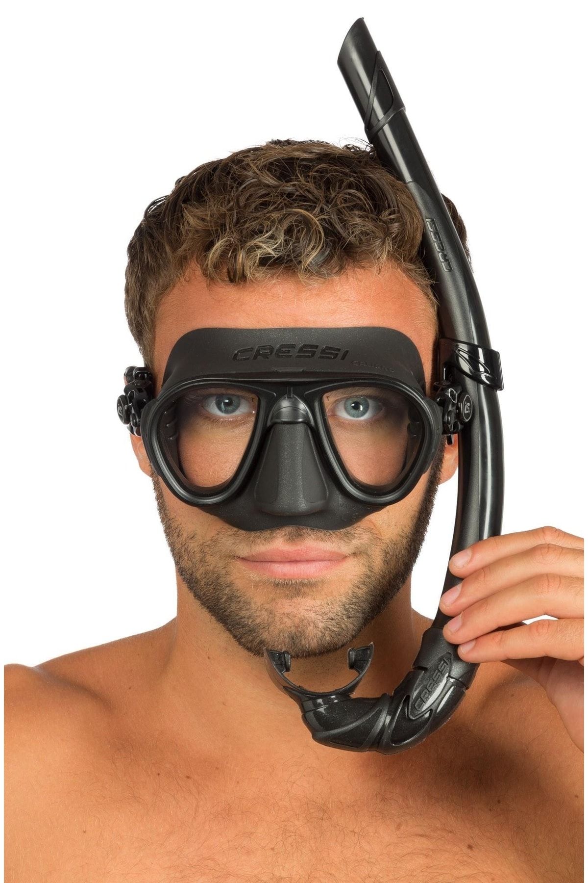 ماسک و اسنورکل مشکی Ocean VIP Maske Snorkel Set cressi sub