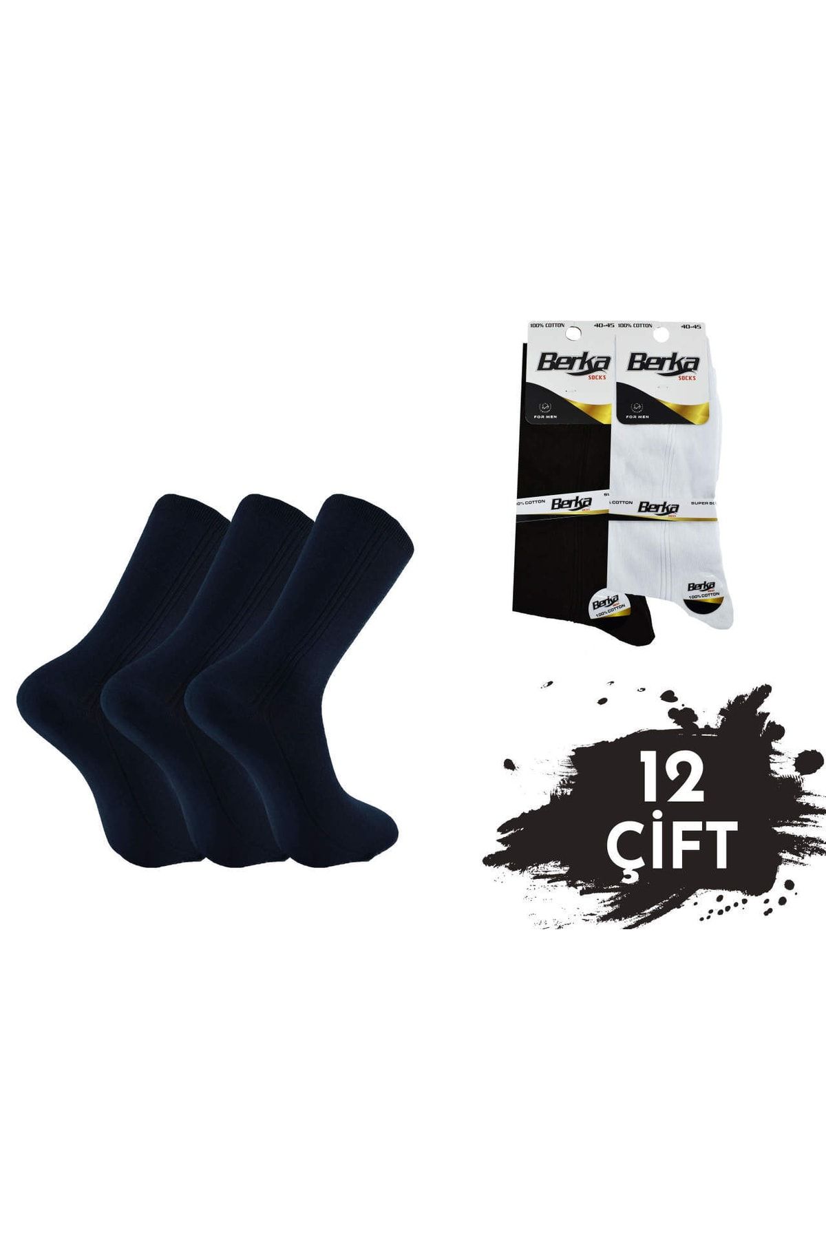 herrenk Șosete Pentru Bărbați Berka 100% Bumbac Diplomat Mercerized, Pachet De 12 Masculin - 40–44