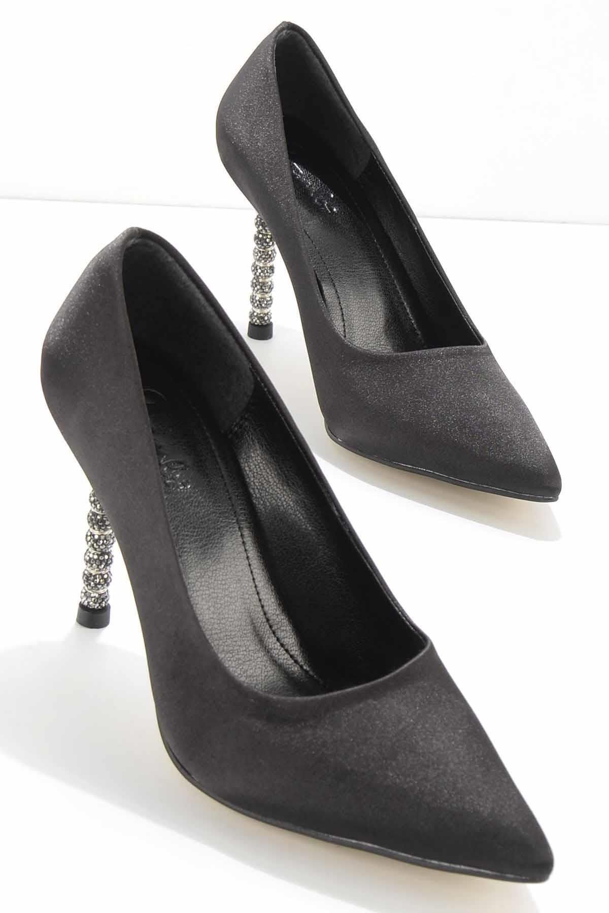bambi siyah saten kadın abiye ayakkabı k01205090538 fiyatı yorumları