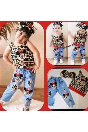 Kız Çocuk Kot Pantolonlu Mickey Mouse Takım MK75