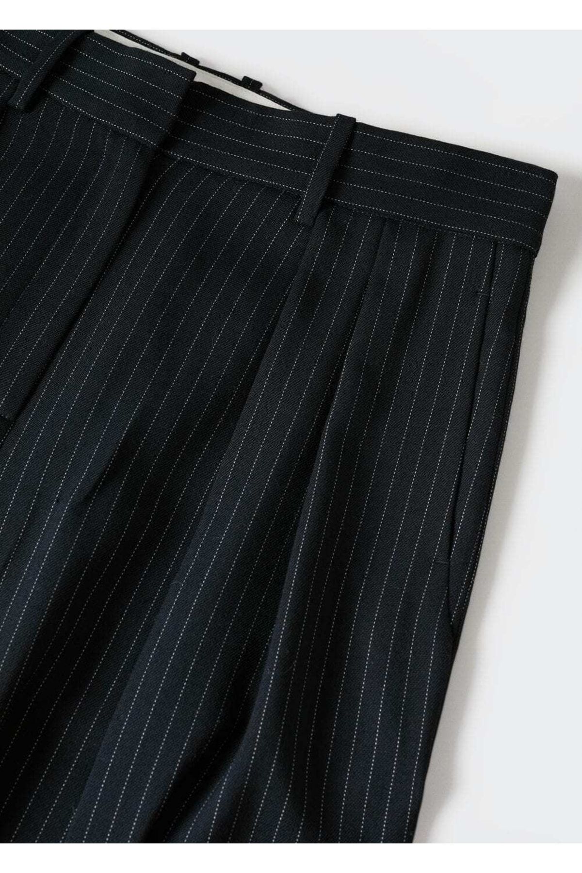 MANGO Woman-Pinstripe Suit Trousers 8