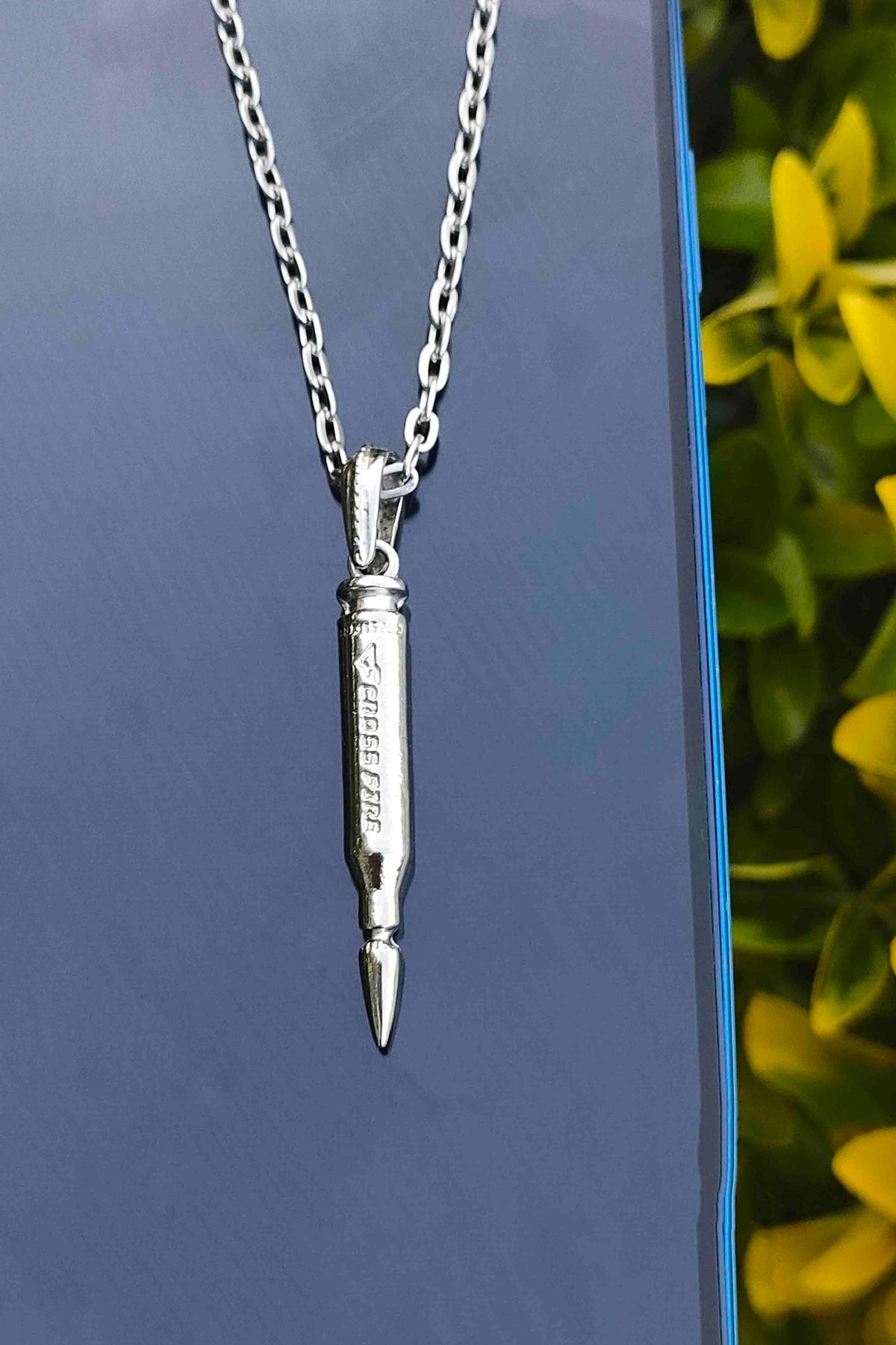 Silver shop bullet necklace