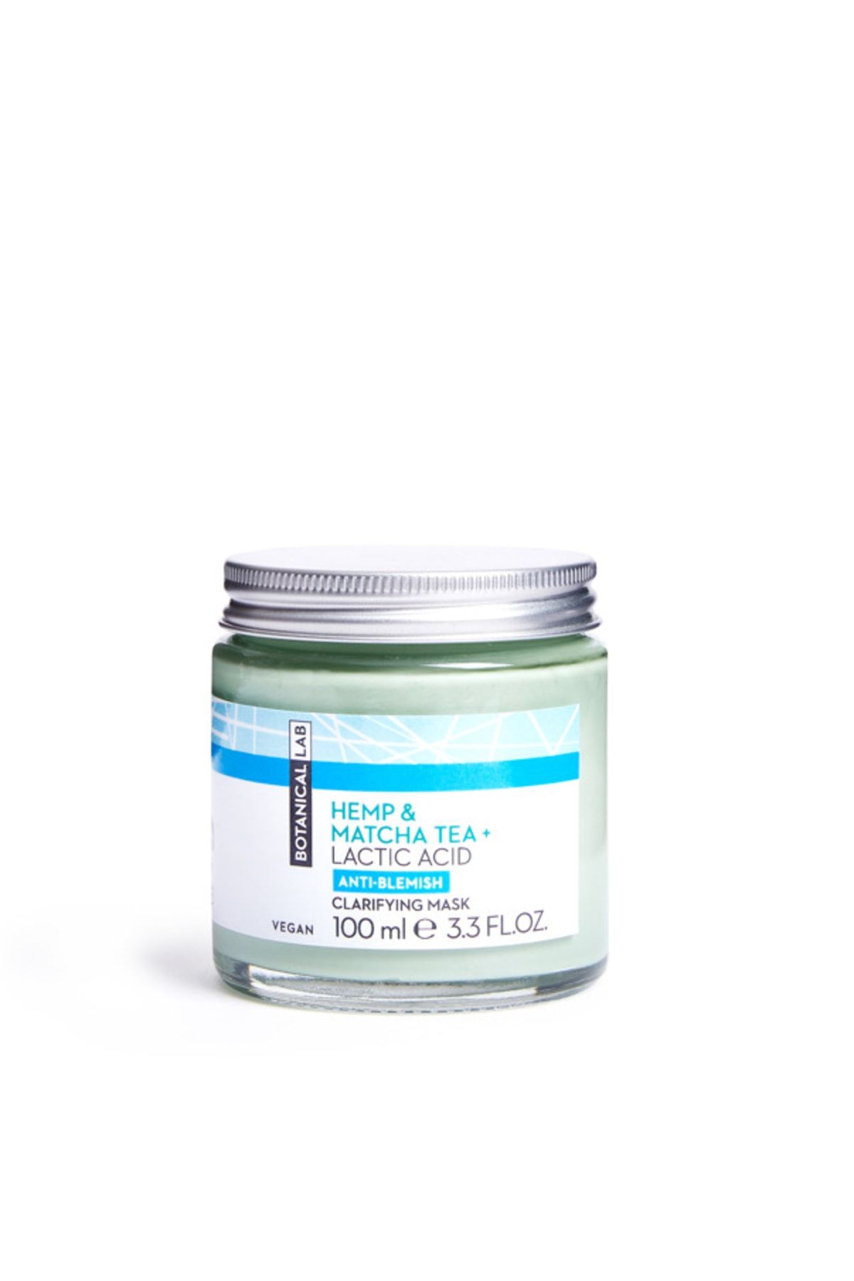 ماسک مراقبت از پوست پاک کننده حاوی شاهدانه، چای ماچا و اسید لاکتیک 100 میلی لیتر Botanicallab