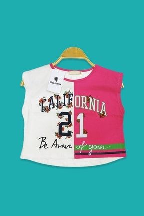 Kız Çocuk California Kolsuz T-shirt D8839BP