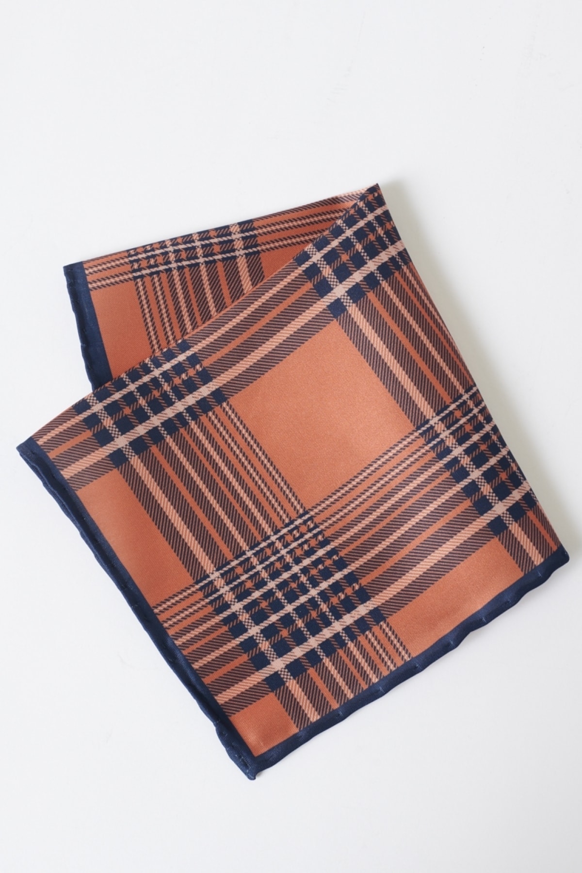 Erkek Kahverengi-lacivert Desenli Kahve-lacivert Klasik Mendil