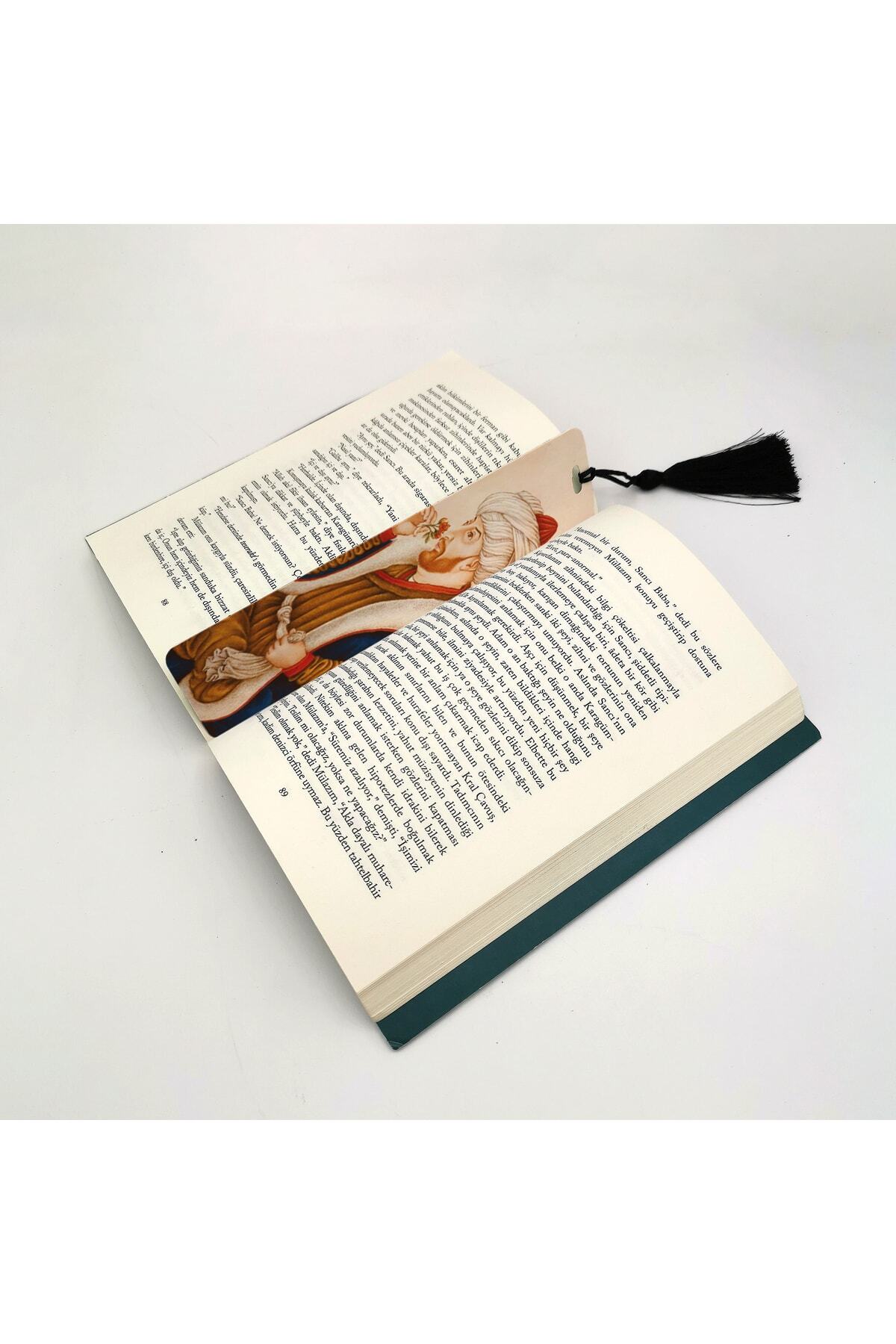 BAKSEPETE-Fatih Sultan Mehmet Printed, Tasseled Bookmark (gift Bookmark, bookmark-098) 2