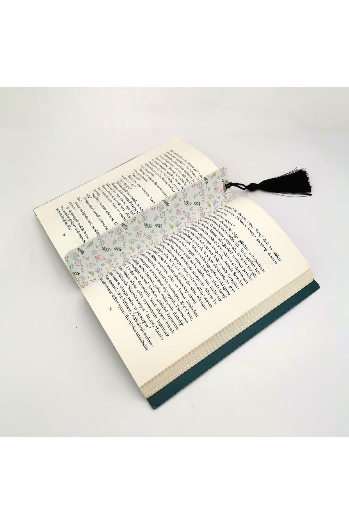BAKSEPETE-Bicycle Pattern Printed, Tasseled Bookmark (gift Bookmark,ayraç-133) 2