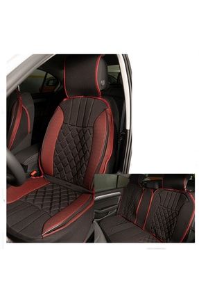Fiat Doblo Van Iı Uyumlu Kumaş Beşli Koltuk Minderi Terletmez Siyah Kırmızı 5LELGNSMND-233