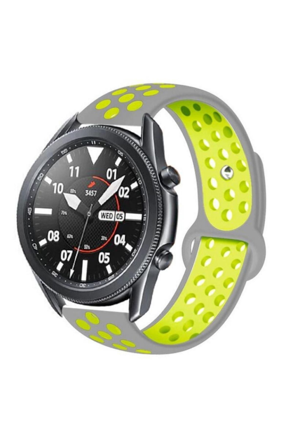 HTstore Galaxy Watch 46mm 22MM Krd 02 Silicone Band grey yellow