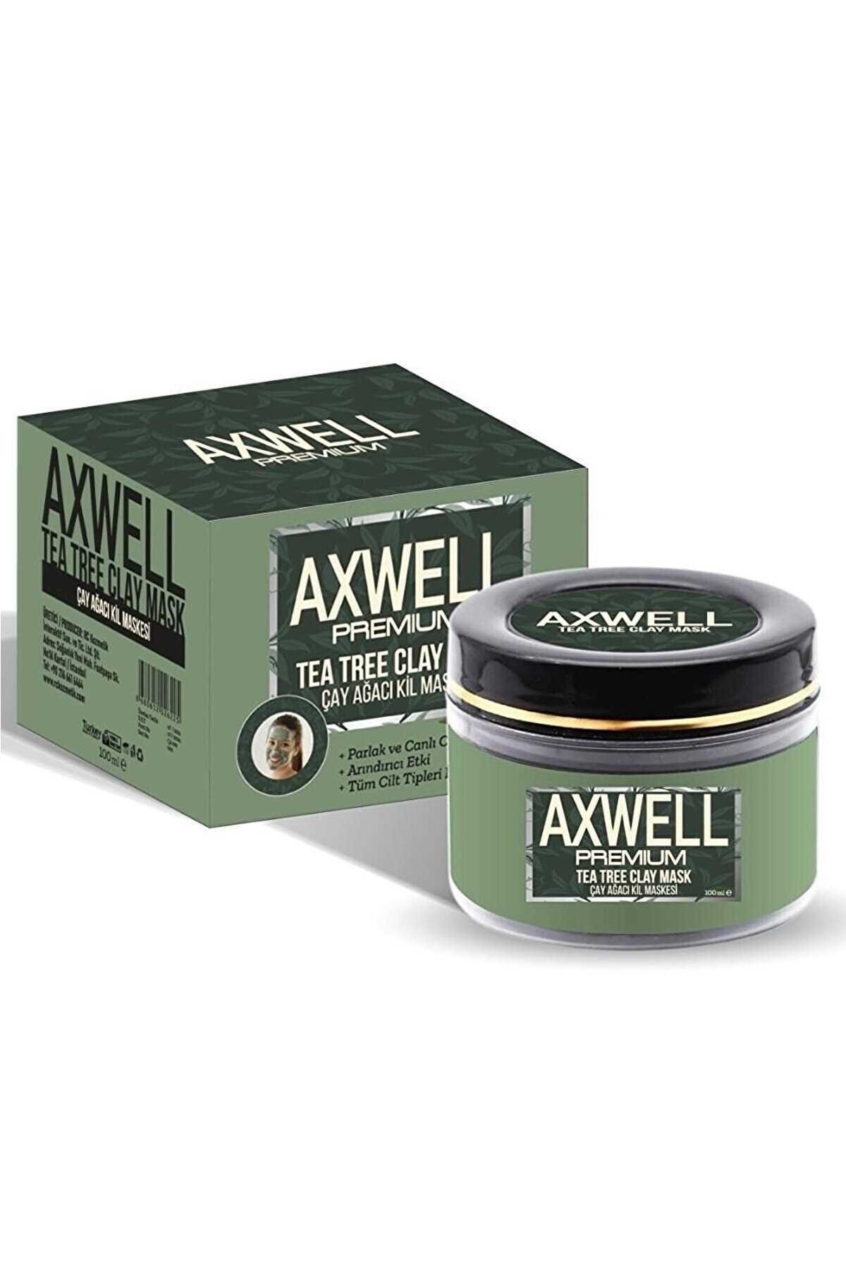 AXWELL PREMIUM Çay Ağacı Kil Maskesi 100ml + Uygulama Fırçası
