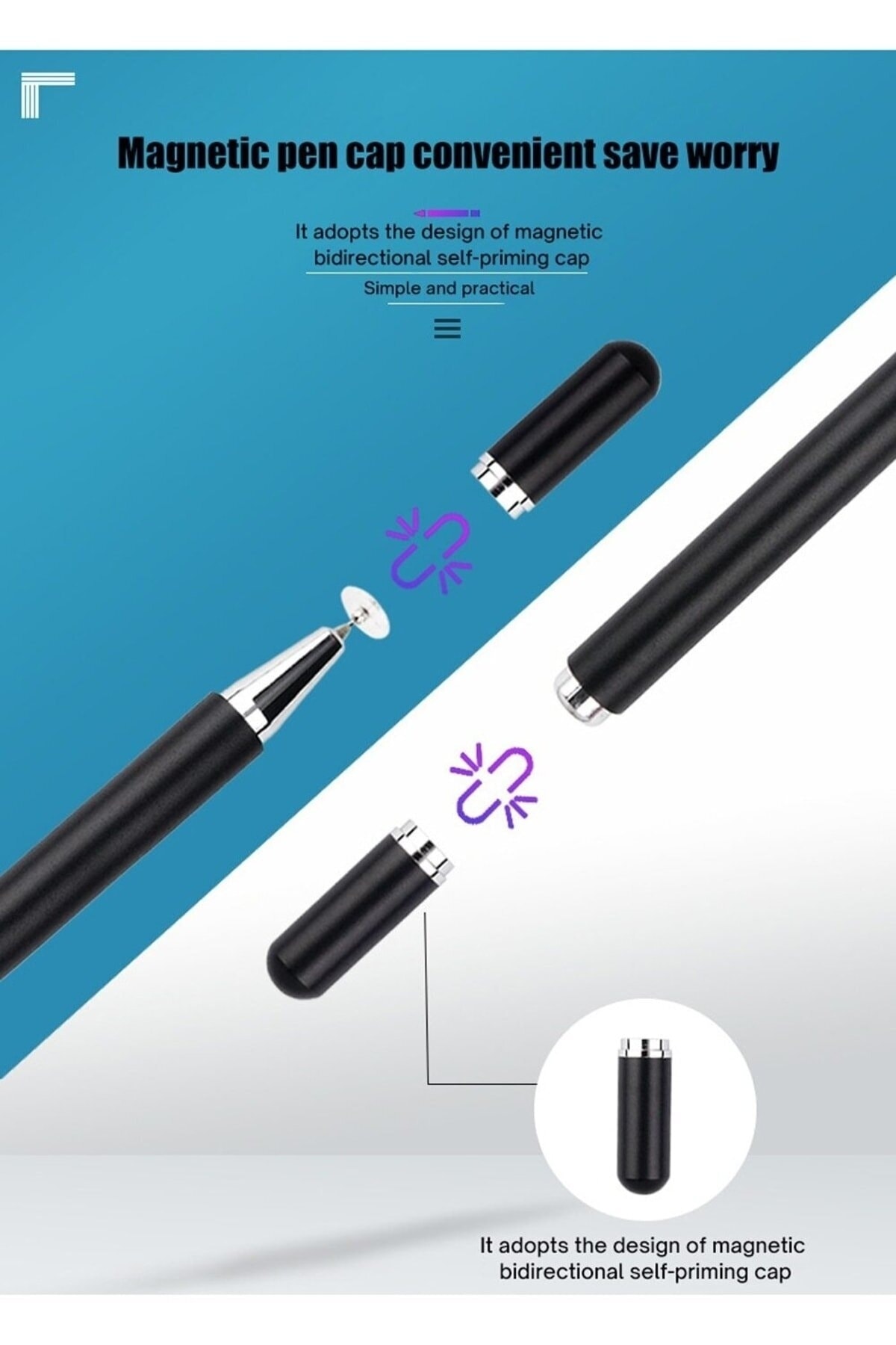 Dokunmatik Stylus Pen Çizim Kalemi Apple Lenovo Samsung Huawei Vestel Tcl Uyumlu 8