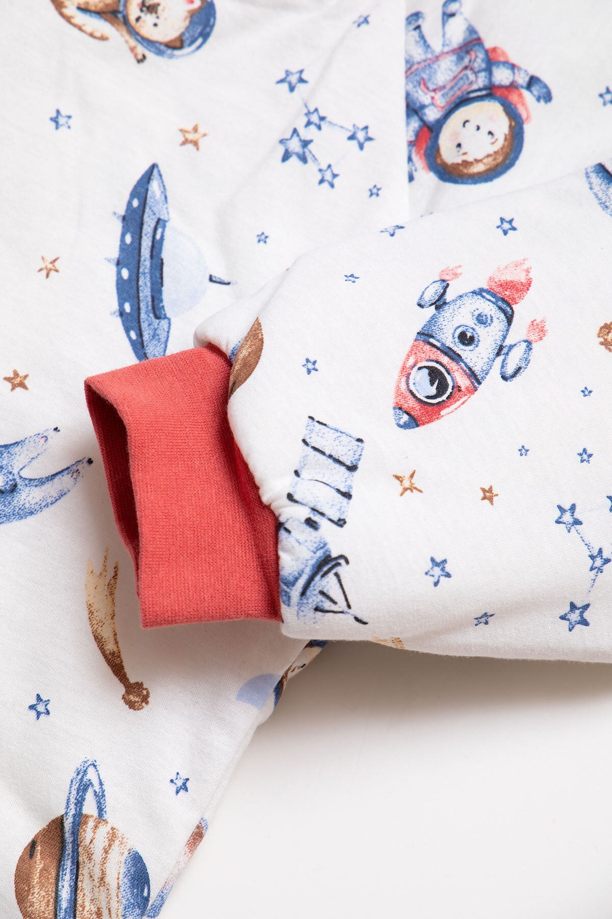 Mika Bebek & Çocuk Dar Kalıp Uzay Desenli Kiremit Biyeli Elyaf Dolgulu 2,0 Tog Erkek Çocuk Uyku Tulumu fotoğrafı 5 (önizleme)