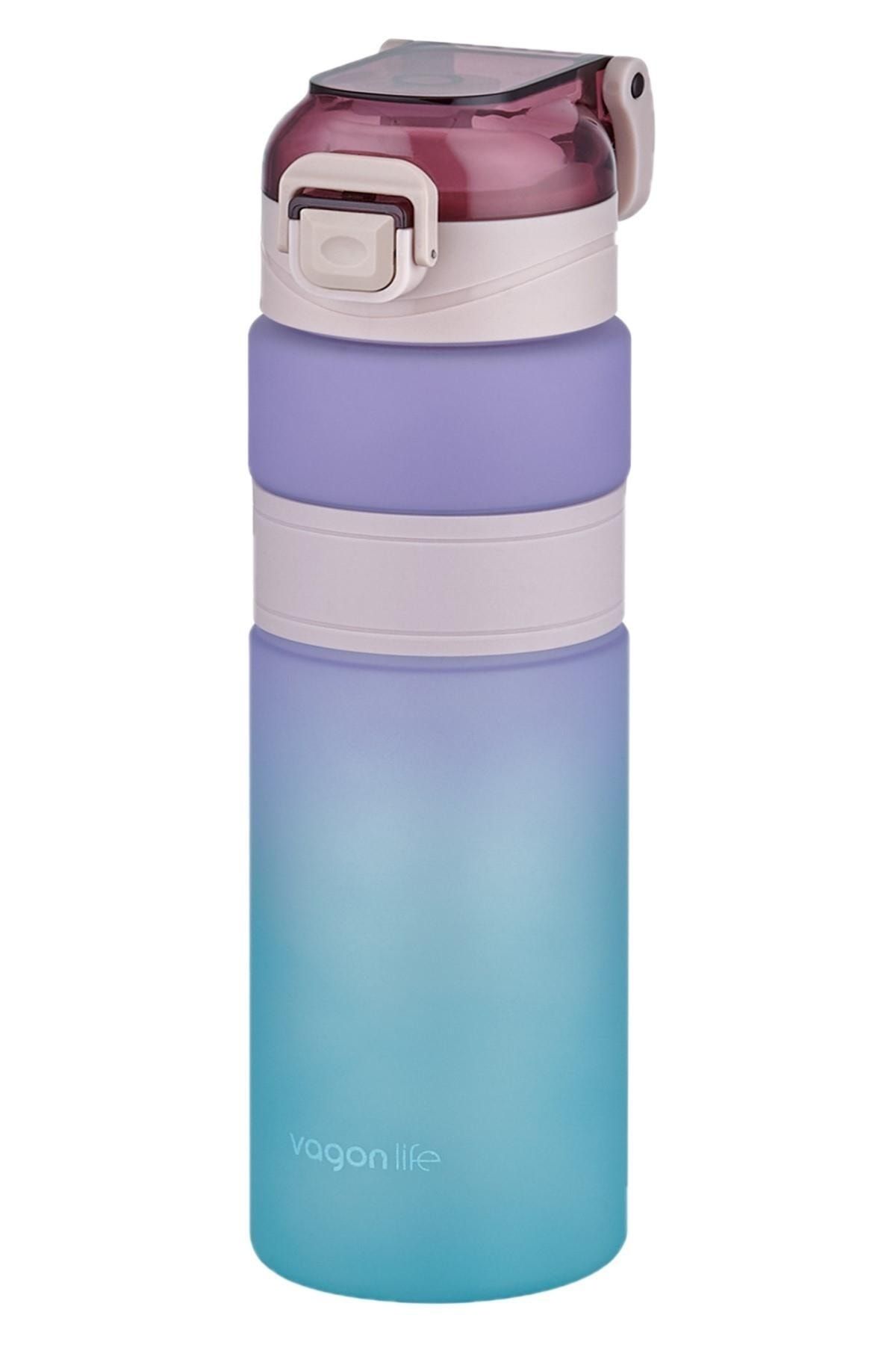 Çift Renk 800ml Kaydırmaz Silikon Gövde Rahat Içim-pipetsiz- Motivasyon Su Matarası