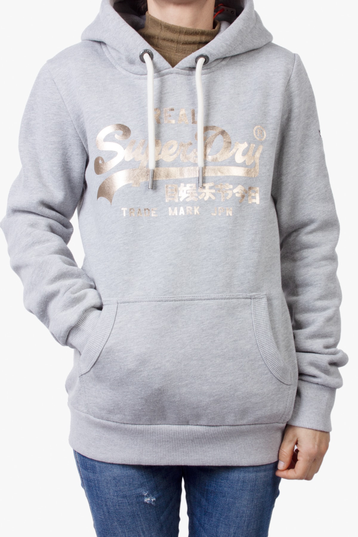 SUPERDRY Sweatshirt Grau Regular Fit Fast ausverkauft