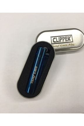 Kişiye Özel Kutulu Mavi Renk Clipper Çakmak Isme Özel Kaliteli Clipper Çakmak Gly- 234 GLY-234