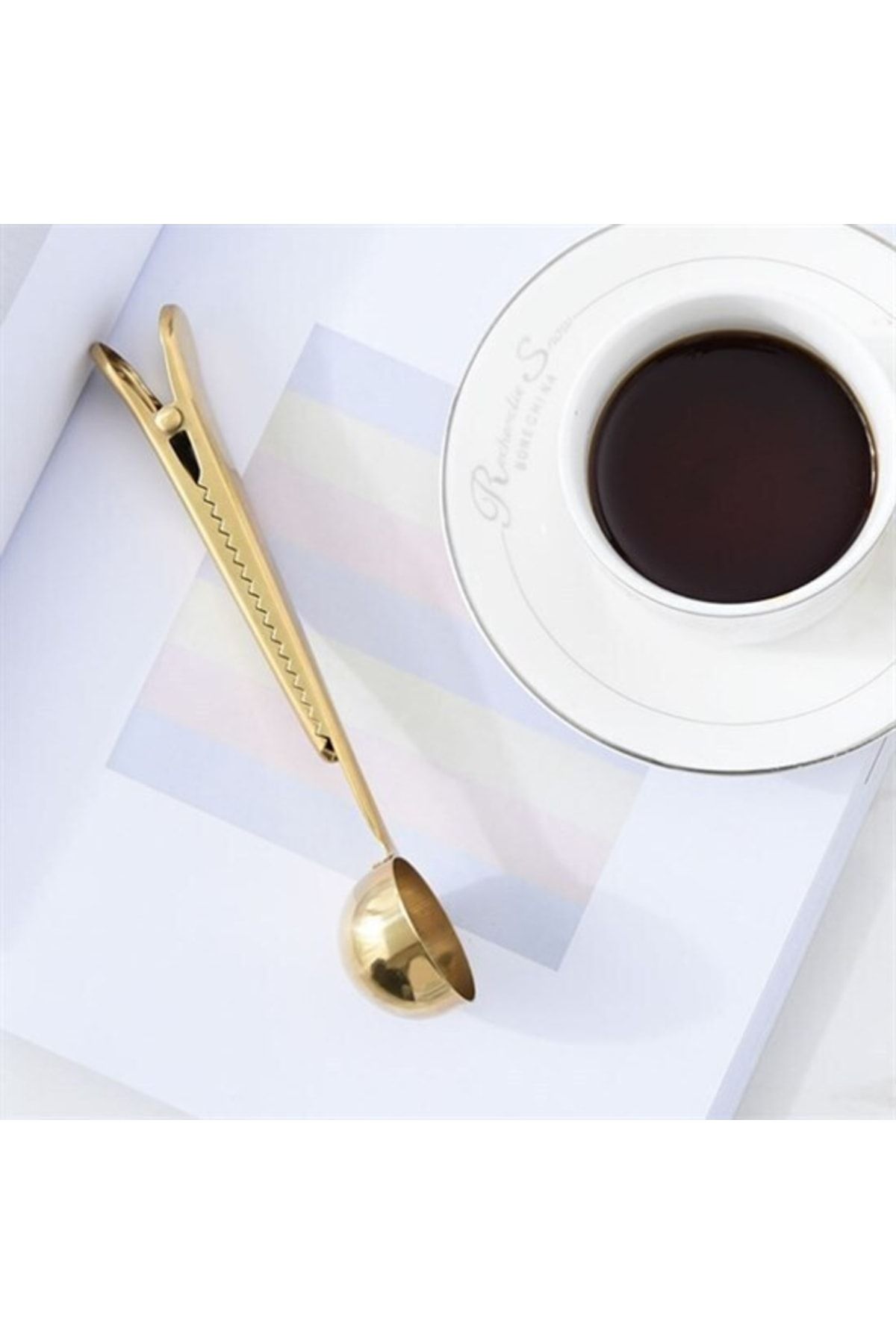 Buffer-Coffee Measuring Spoon with Gold Latch - Multifunctional Stainless Steel 5