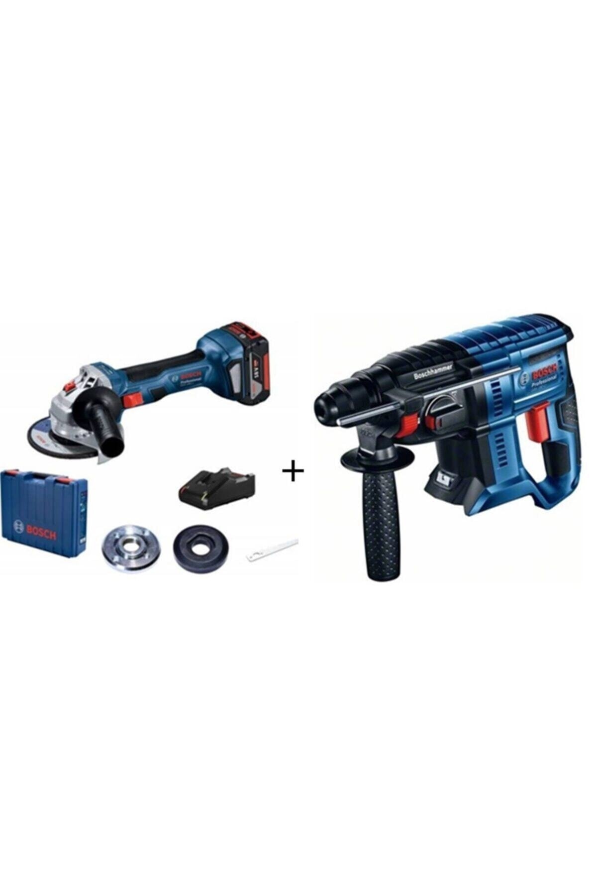 Professional Gws 180 Li- 18v 4 Amp Single Battery Battery Powered Grinder + Gbh 180-piece Battery Powered Crusher Drill Solo