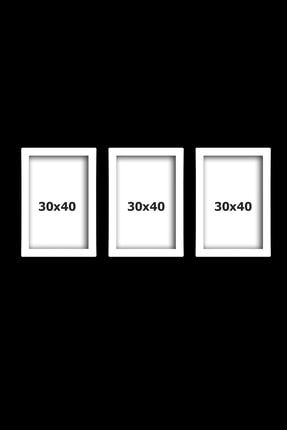 3 Adet 30x40 Beyaz Çerçeve Mdf - Pleksili Çoklu Fotoğraflı Çerçeve çokluçerçevedik3lü30x40