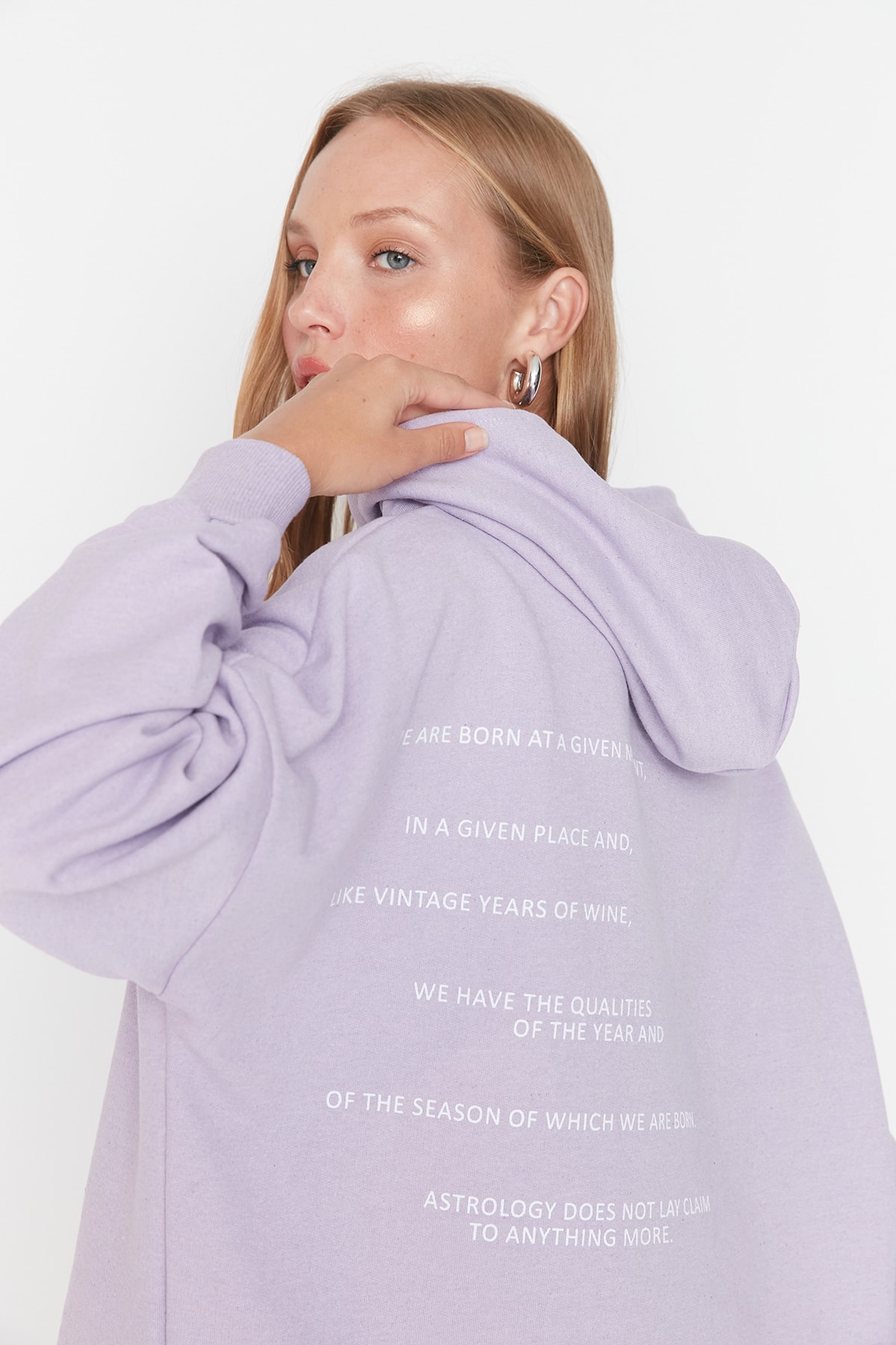 Trendyol Collection Sweatshirt Lila Oversized Fast ausverkauft