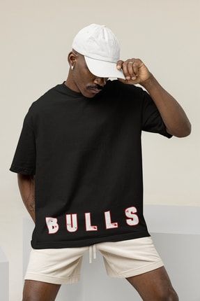 Bulls Baskılı Oversize Ultra Premium T-shirt Bulls21