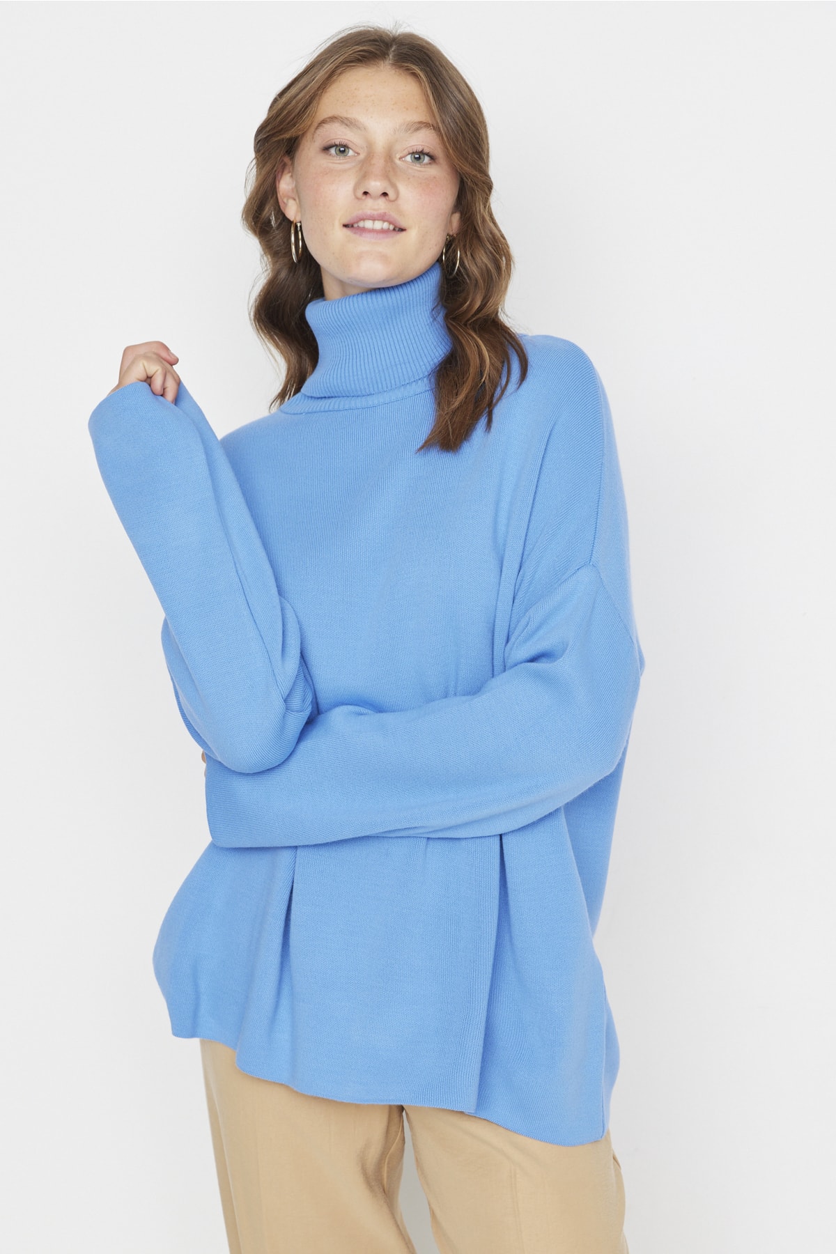 Trendyol Collection Pullover Blau Oversized