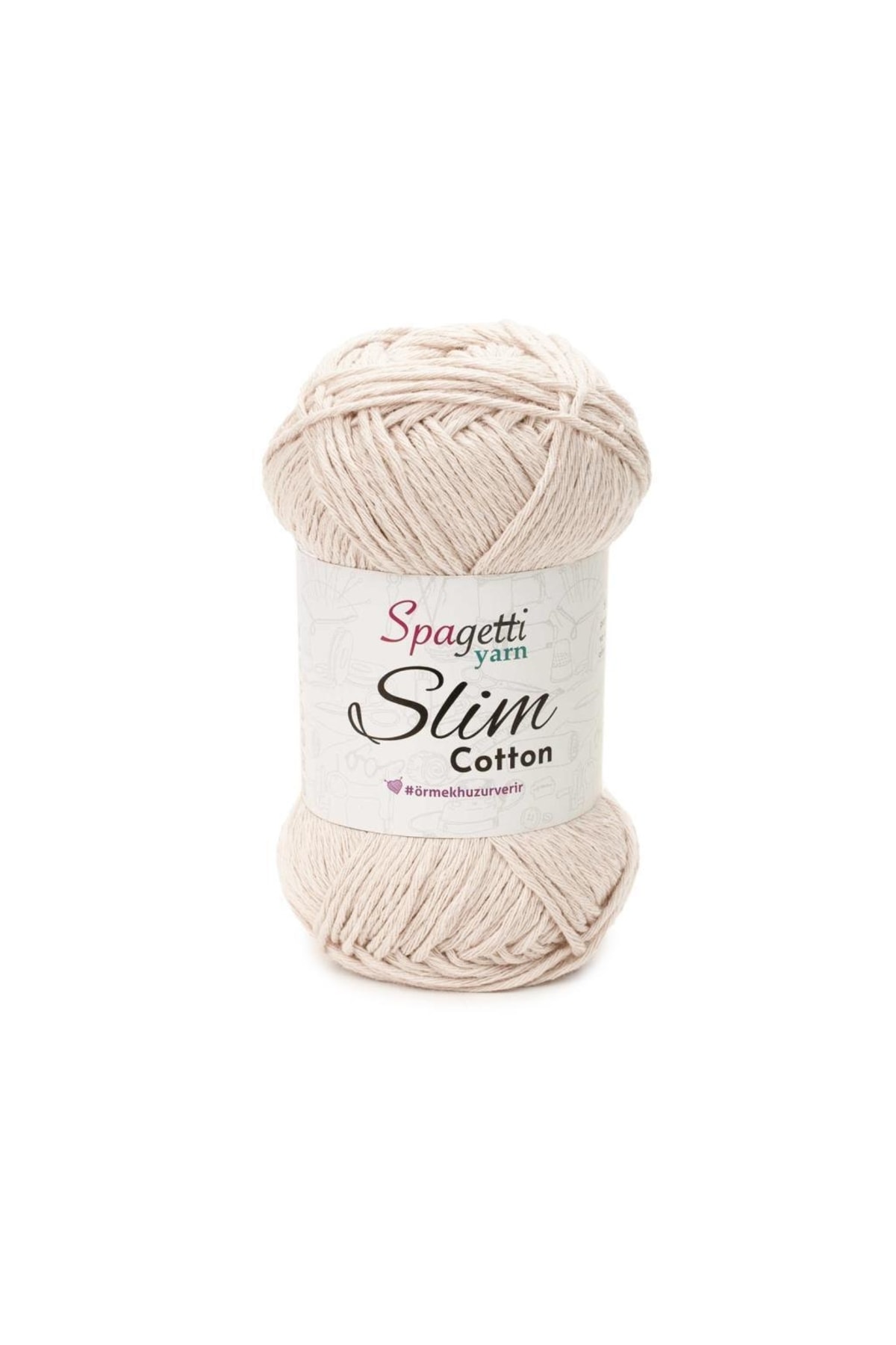 Spagettiyarn Slim Cotton Şeker Beyaz El Örgü Ipliği