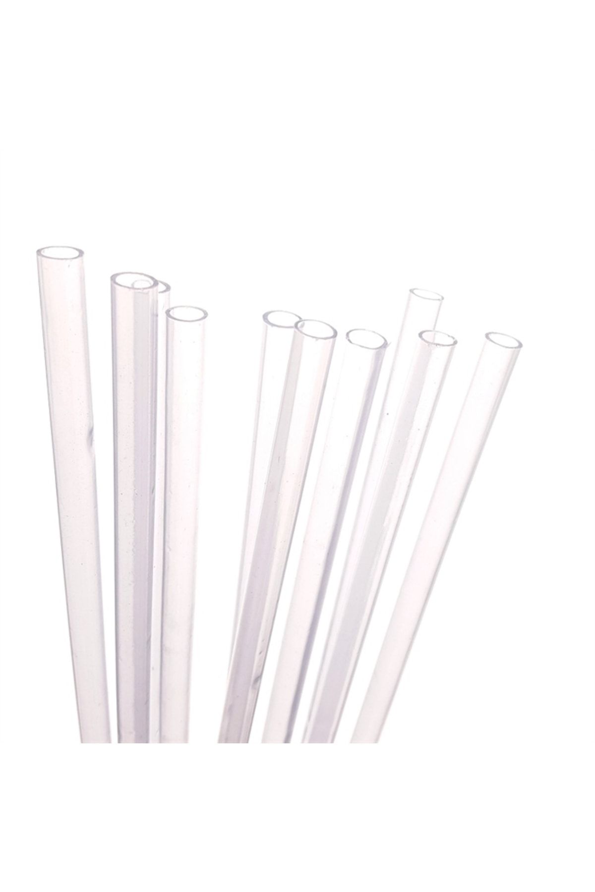 Plastik Çıta Şeffaf Boru İçi Boş 8mm 50cm 10'lu