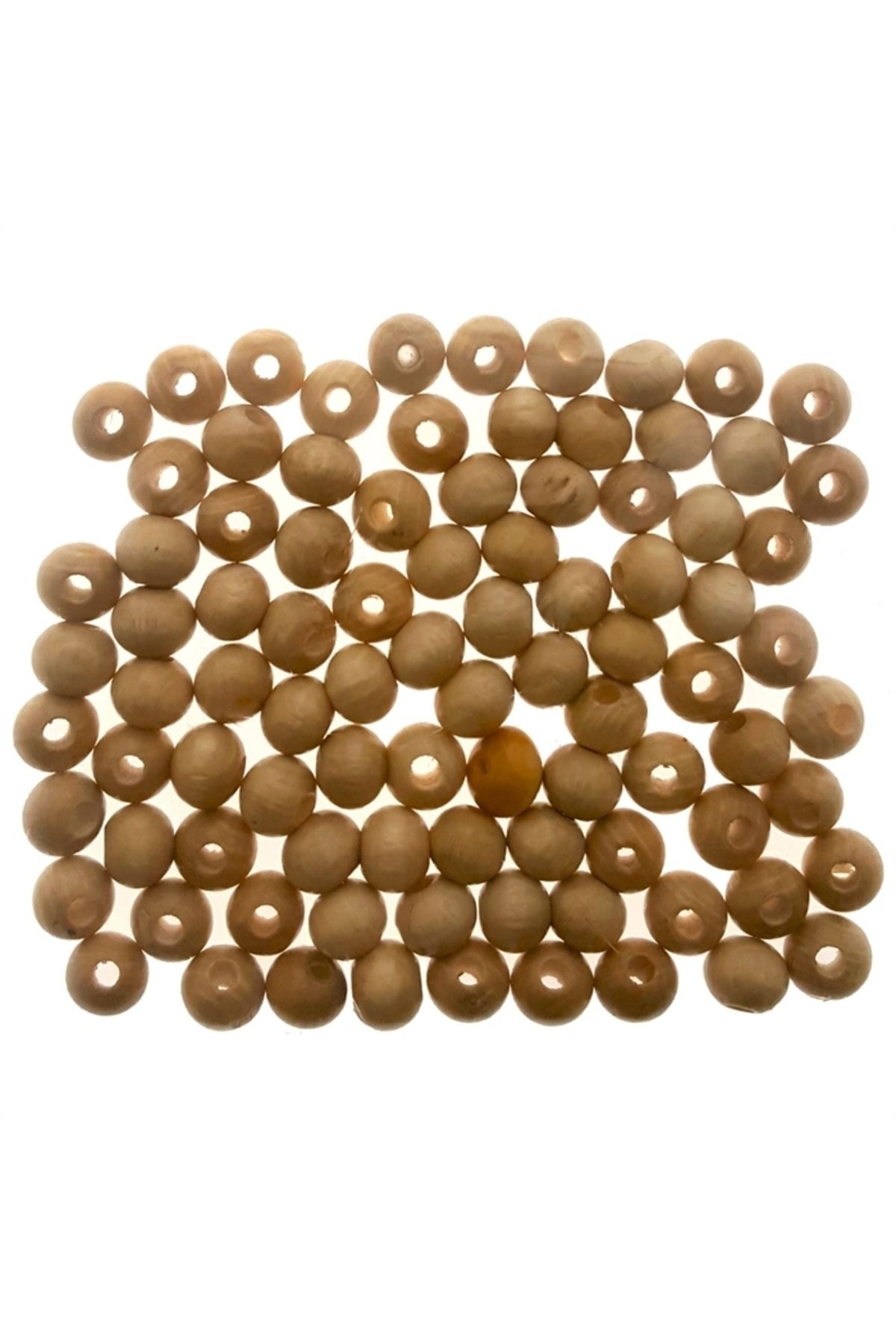 Yuvarlak Parlak Ahşap Boncuk 8mm 100 Adet