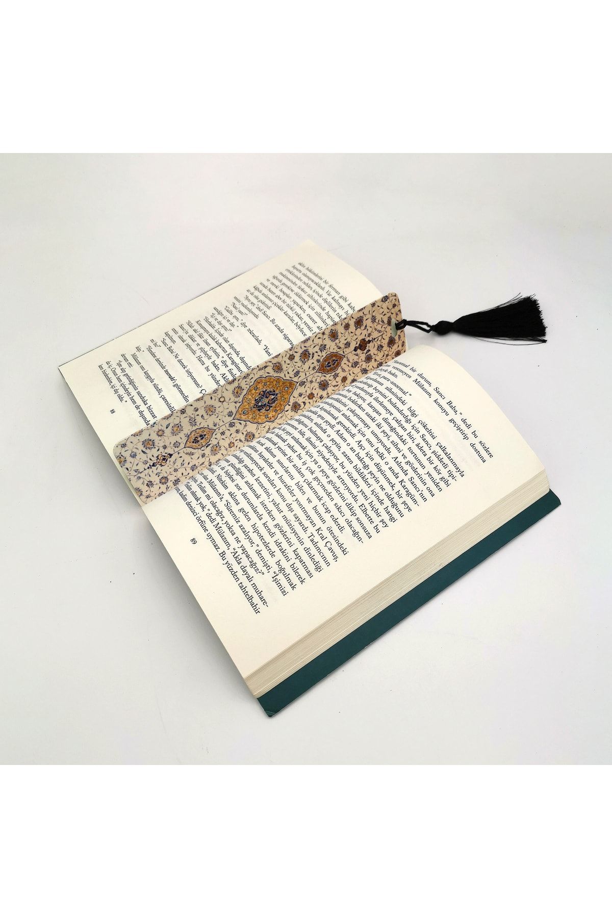 BAKSEPETE-Rumi Pattern Printed Tasseled Bookmark 2