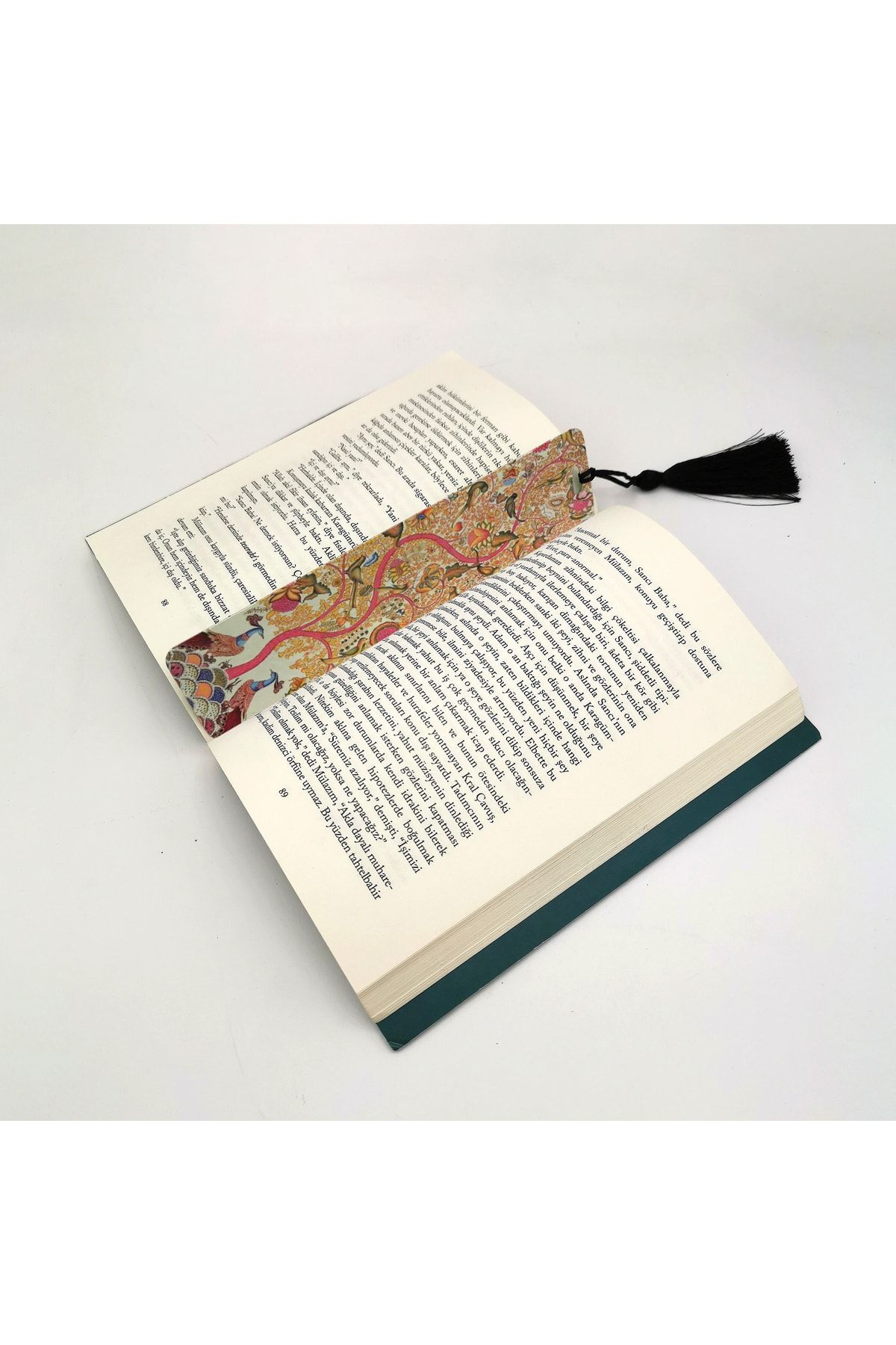 BAKSEPETE-Peacock and Tree of Life Printed, Tasseled Bookmark (gift Bookmark, bookmark-121) 2