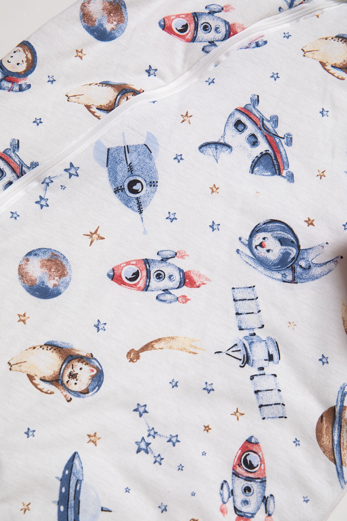 Mika Bebek & Çocuk Dar Kalıp Uzay Desenli Kiremit Biyeli Elyaf Dolgulu 2,0 Tog Erkek Çocuk Uyku Tulumu fotoğrafı 6 (önizleme)