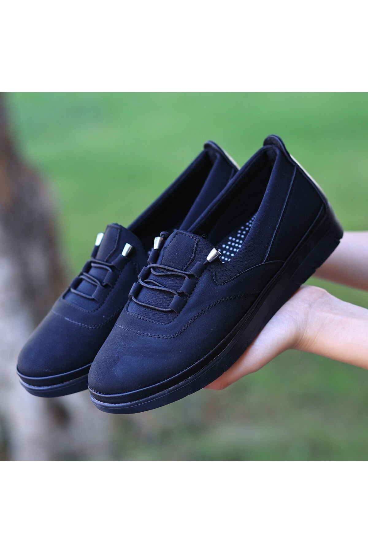 Kadın Siyah Laxi Siyah Nubuk Bağcıklı Spor Ayakkabı