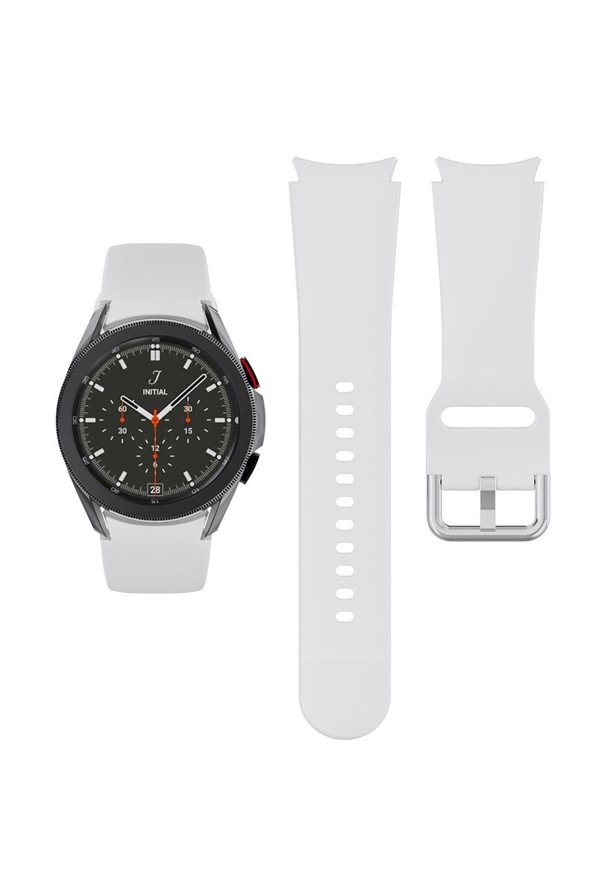 NovStrap Samsung Galaxy Watch 4 Bluetooth 44 mm Compatible Strap Full Pin Design Silicone Band
