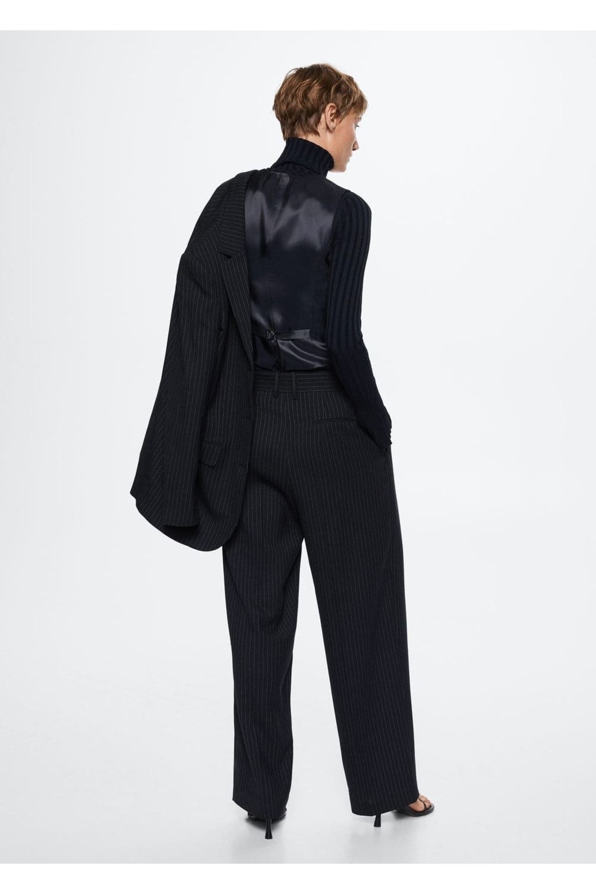 MANGO Woman-Pinstripe Suit Trousers 4