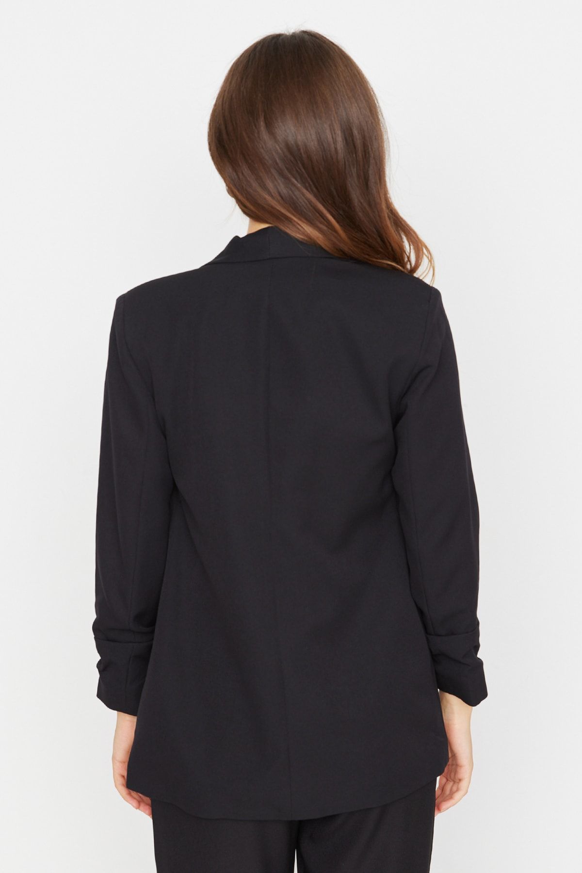 Trendyol Collection-Schwarzer, gefütterter, geknöpfter, gewebter Blazer TWOAW23BC00025 5