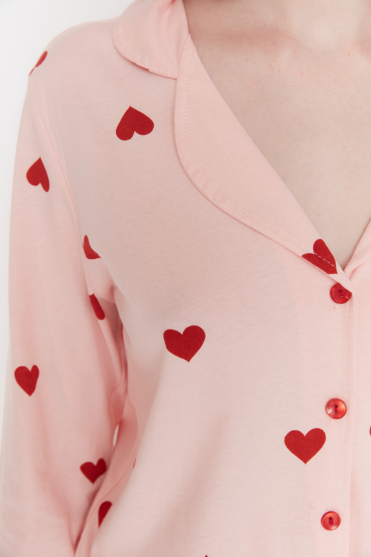 Trendyolmilla  Pembe %100 Pamuklu Kalpli Örme Pijama Takımı THMAW21PT0548 - Görsel 5