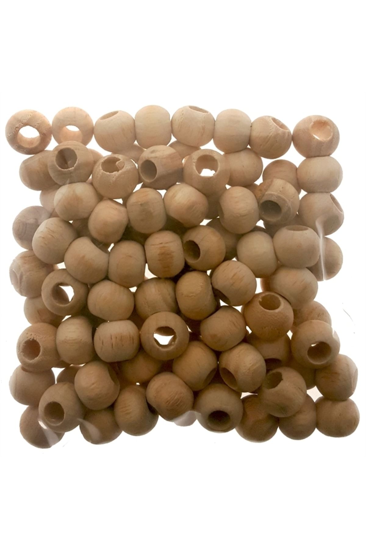 Ahşap Yuvarlak Boncuk 12mm 100'lü - Ham Mat