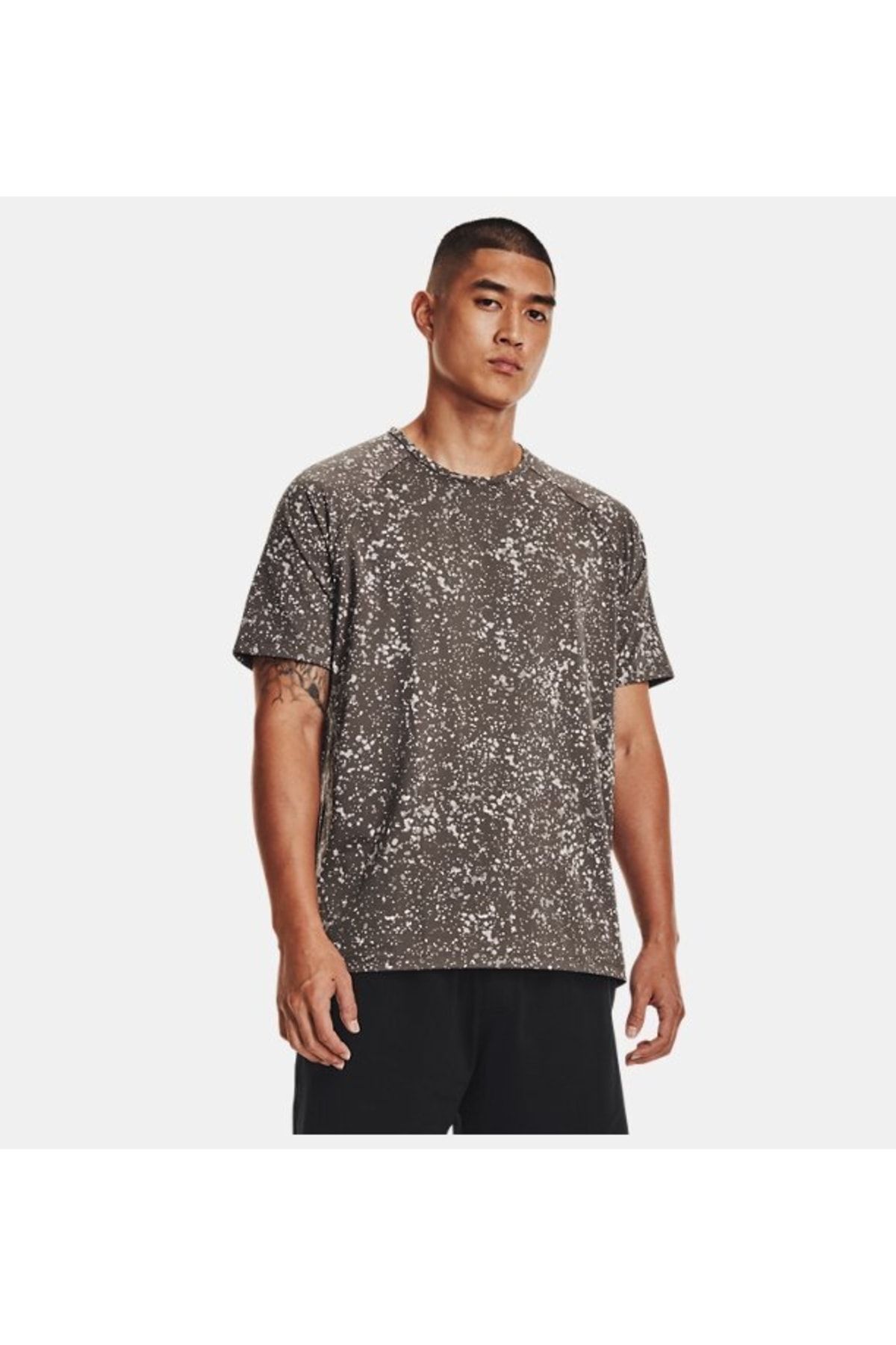 تی شرت خاکستری مردانه آستین کوتاه نصف النهار اورجینال Under Armour