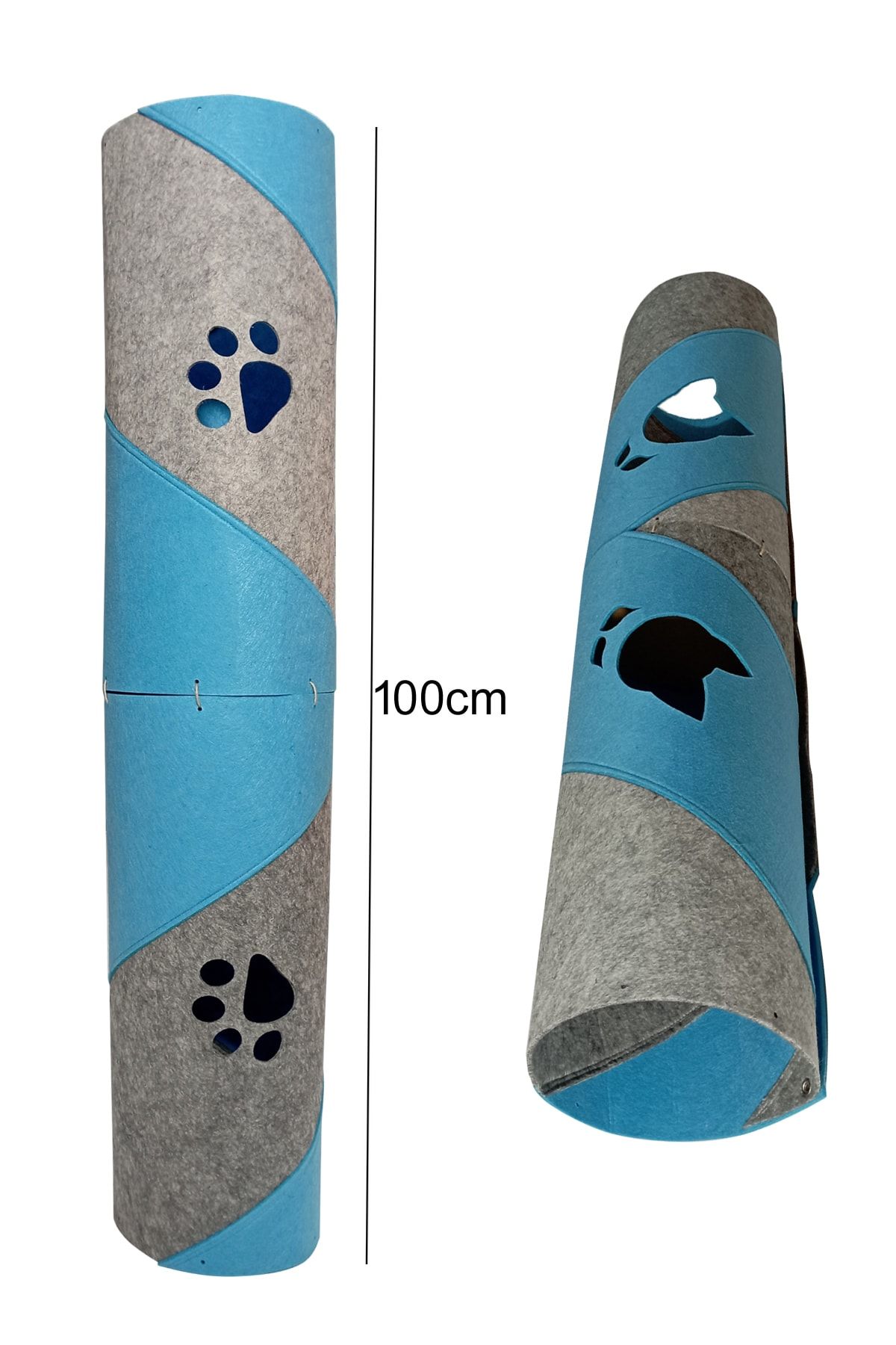 UTKU TASARIM-Crost Cat Tunnel 2 Pieces Can Be Added Functional Pet Toy Tunnel 100 Cm 4