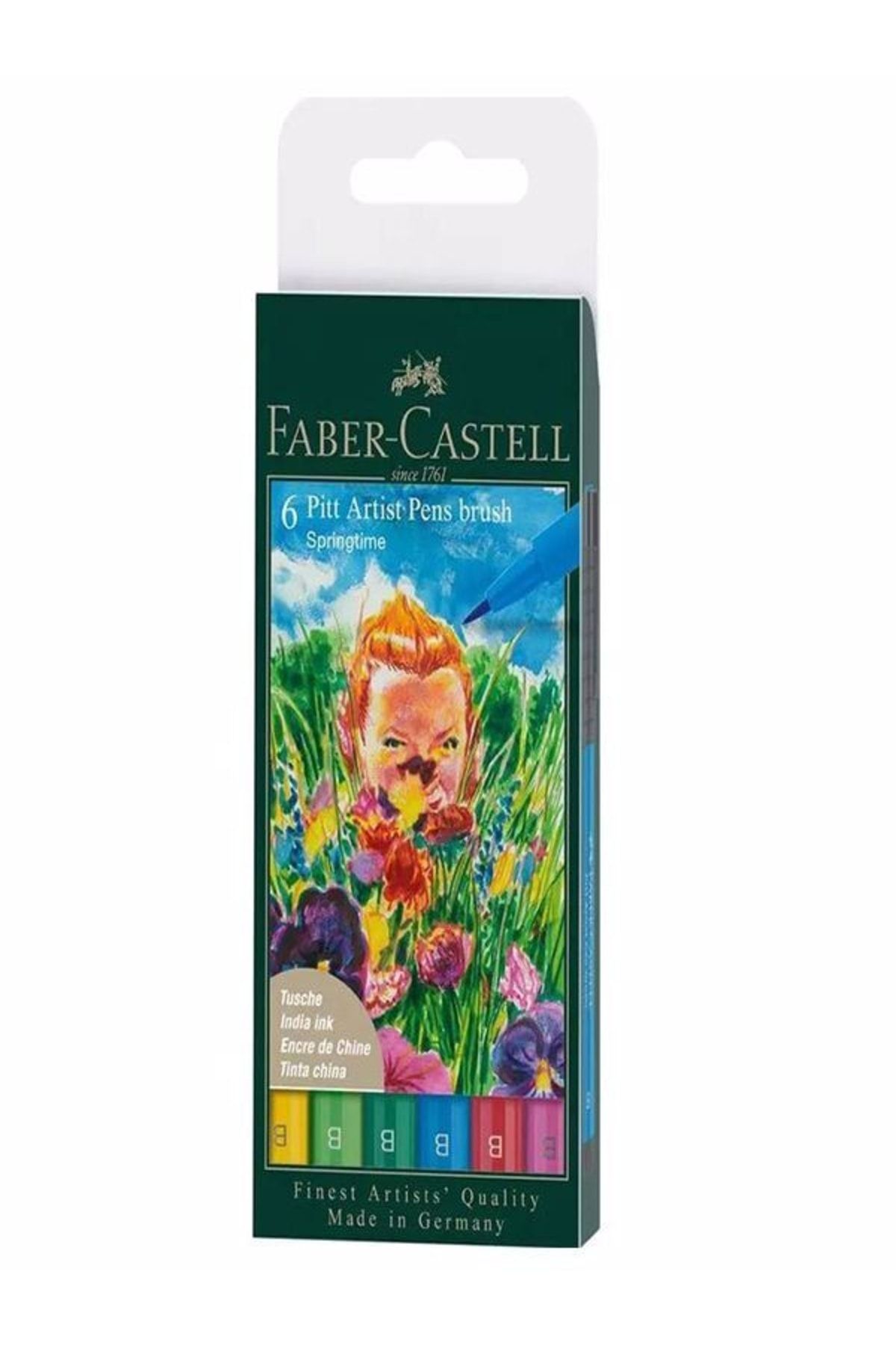 خودکار سبز قلم های هنرمند فابر پیت برس بهار رنگ Faber Castel