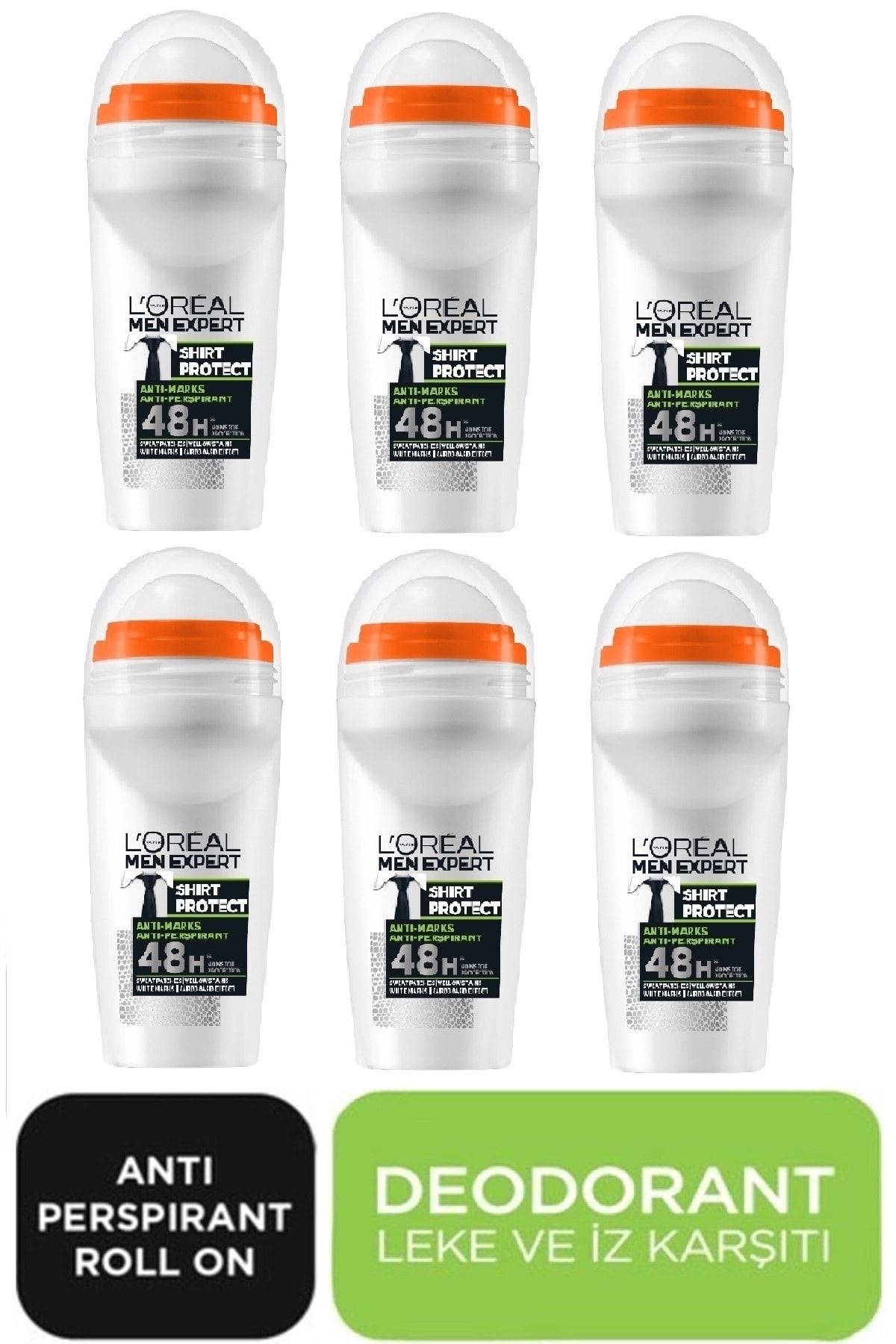 L'Oreal Paris Men Expert Erkek Shirt Proteck Leke Karşiti 48 Saatlik Koruma 50 Ml X 6 Adet
