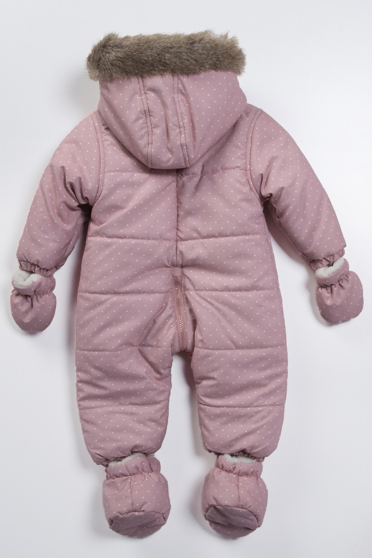 Midimod Gold Kız Bebek 9-24 Ay Kalın Içi Polarlı Eldiven Ve Panduflu Astronot Kışlık Kozmonot Tulum fotoğrafı 4 (önizleme)