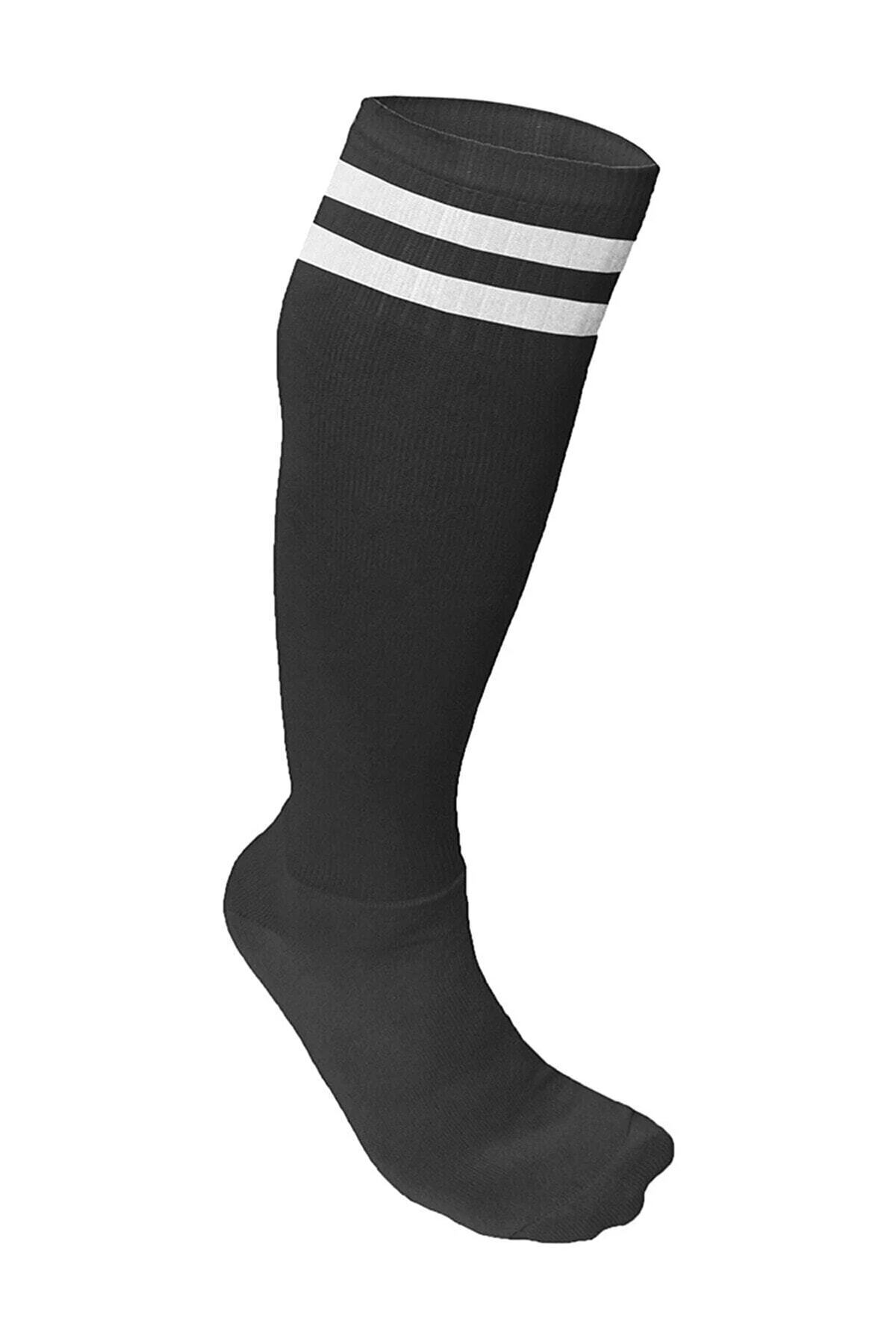 Evox Yetişkin Futbol Çorabı Futbol Tozluk Futbol Konç 40-45 No Siyah Beyaz